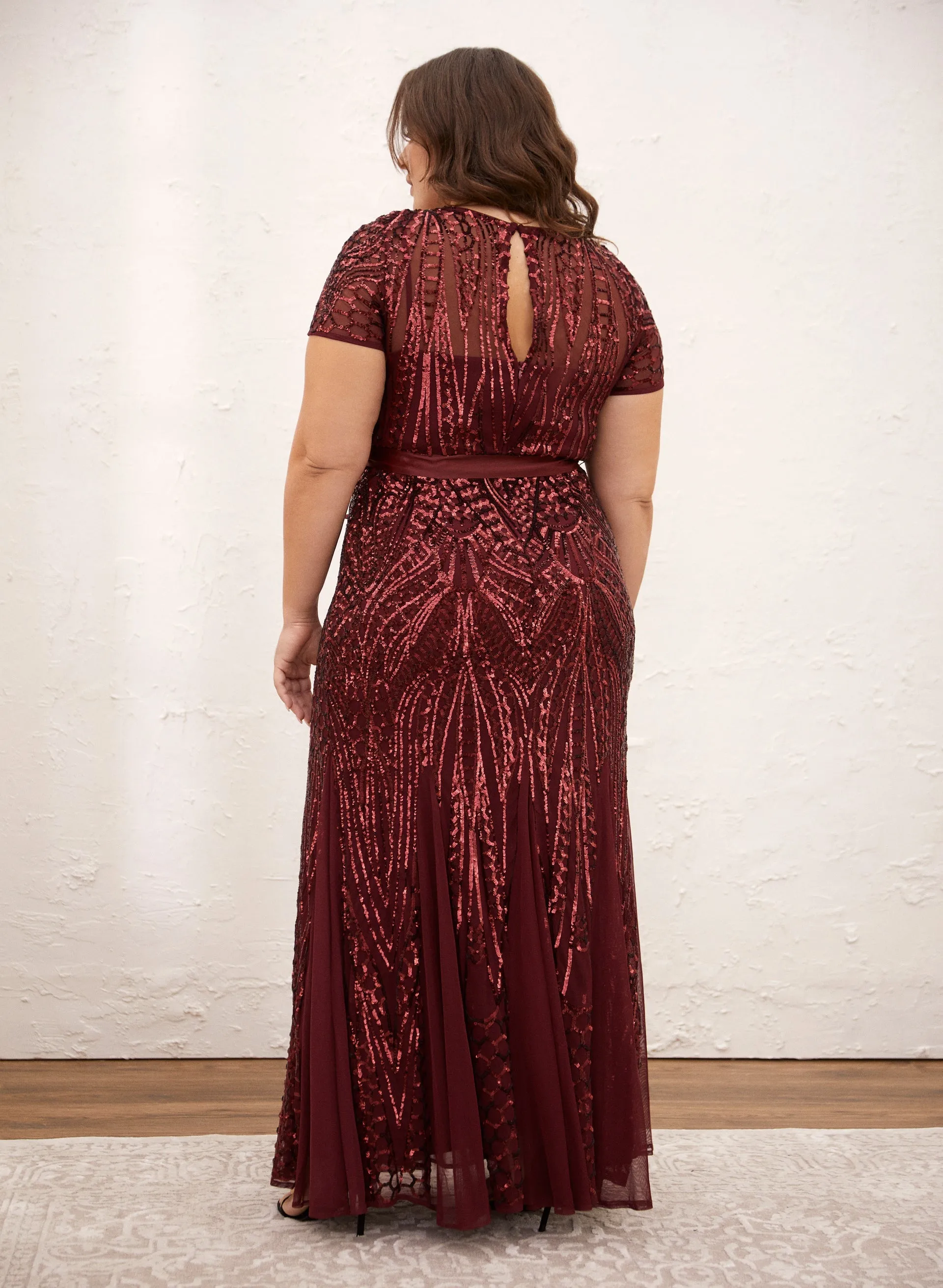 Belted Sequin Mesh Dress sold by Laura product image thumbnail 2