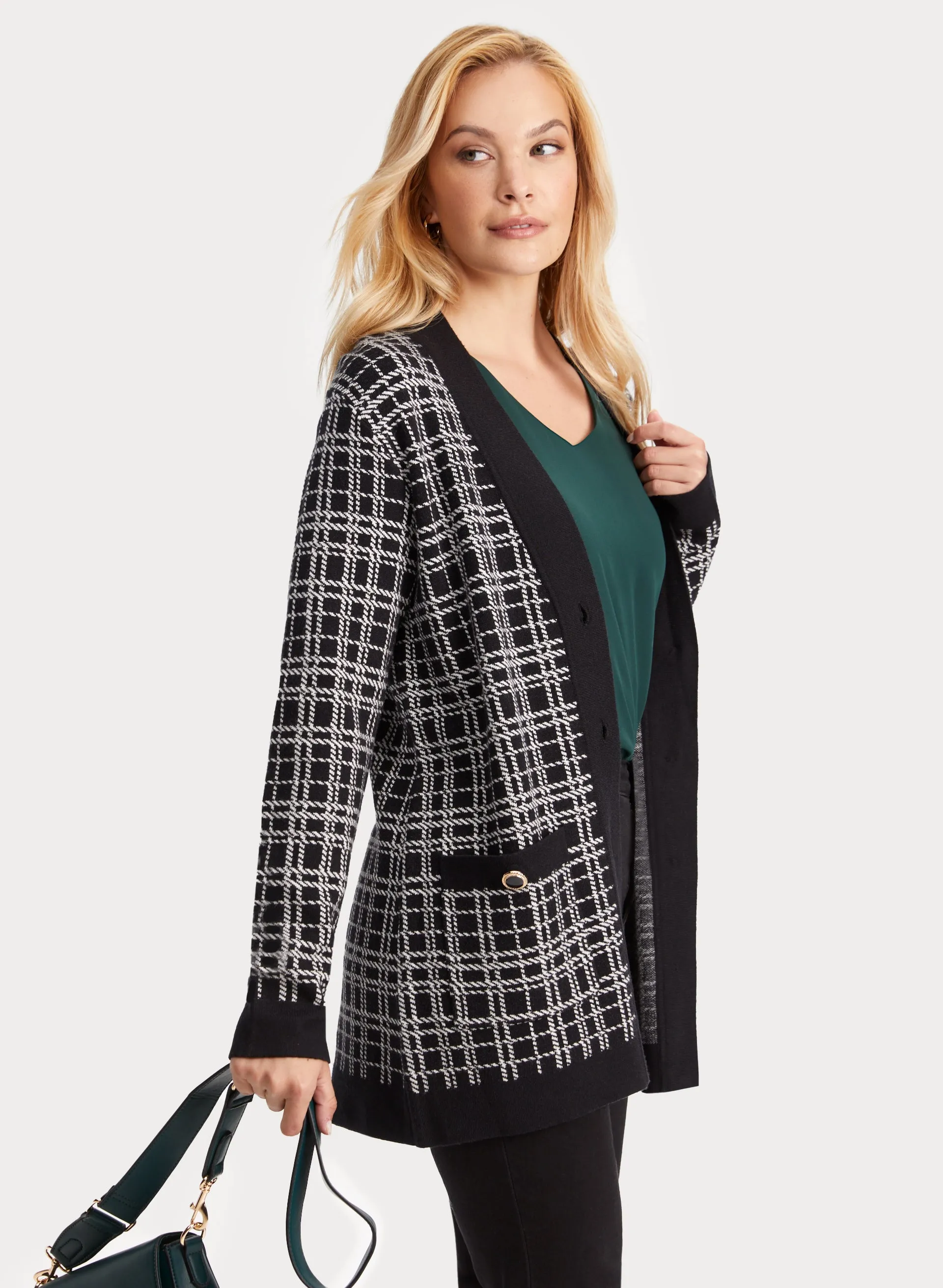 Tweed Button Front Cardigan sold by Laura product image thumbnail 4