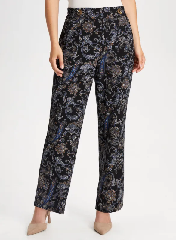 Paisley Print Pull-On Pants sold by Laura