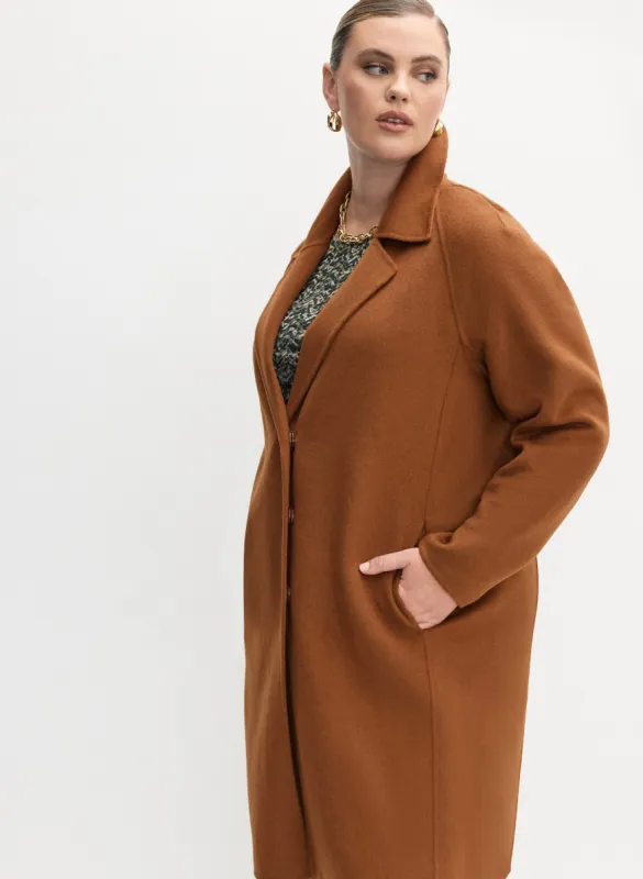 Melanie Lyne - Notch Collar Wool-Blend Coat sold by Laura