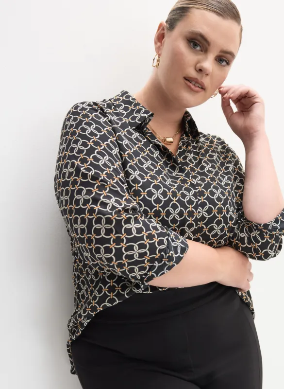 Melanie Lyne - Geometric Print Crepe Blouse sold by Laura