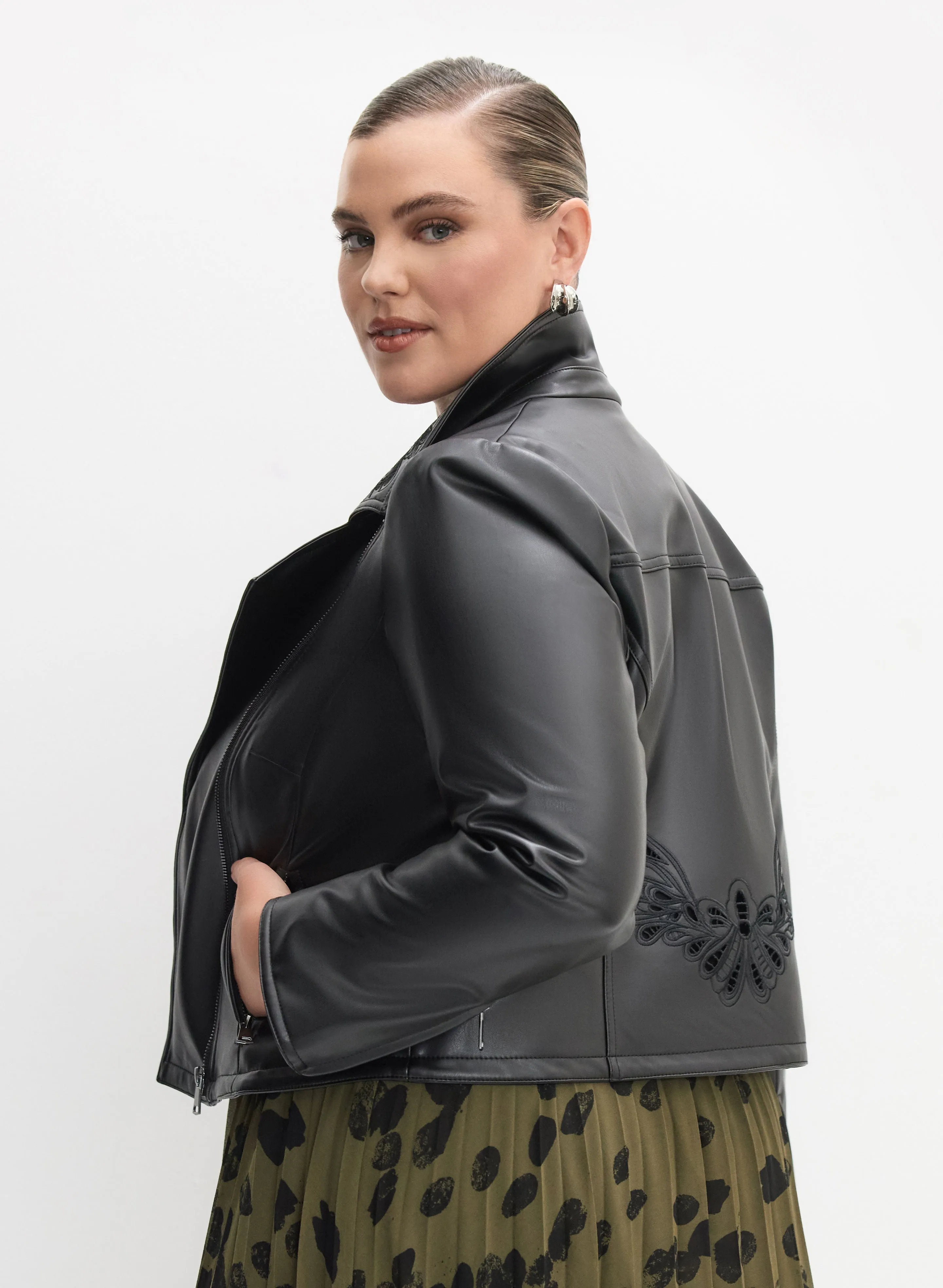Melanie Lyne - Embroidered Vegan Leather Jacket sold by Laura product image thumbnail 3