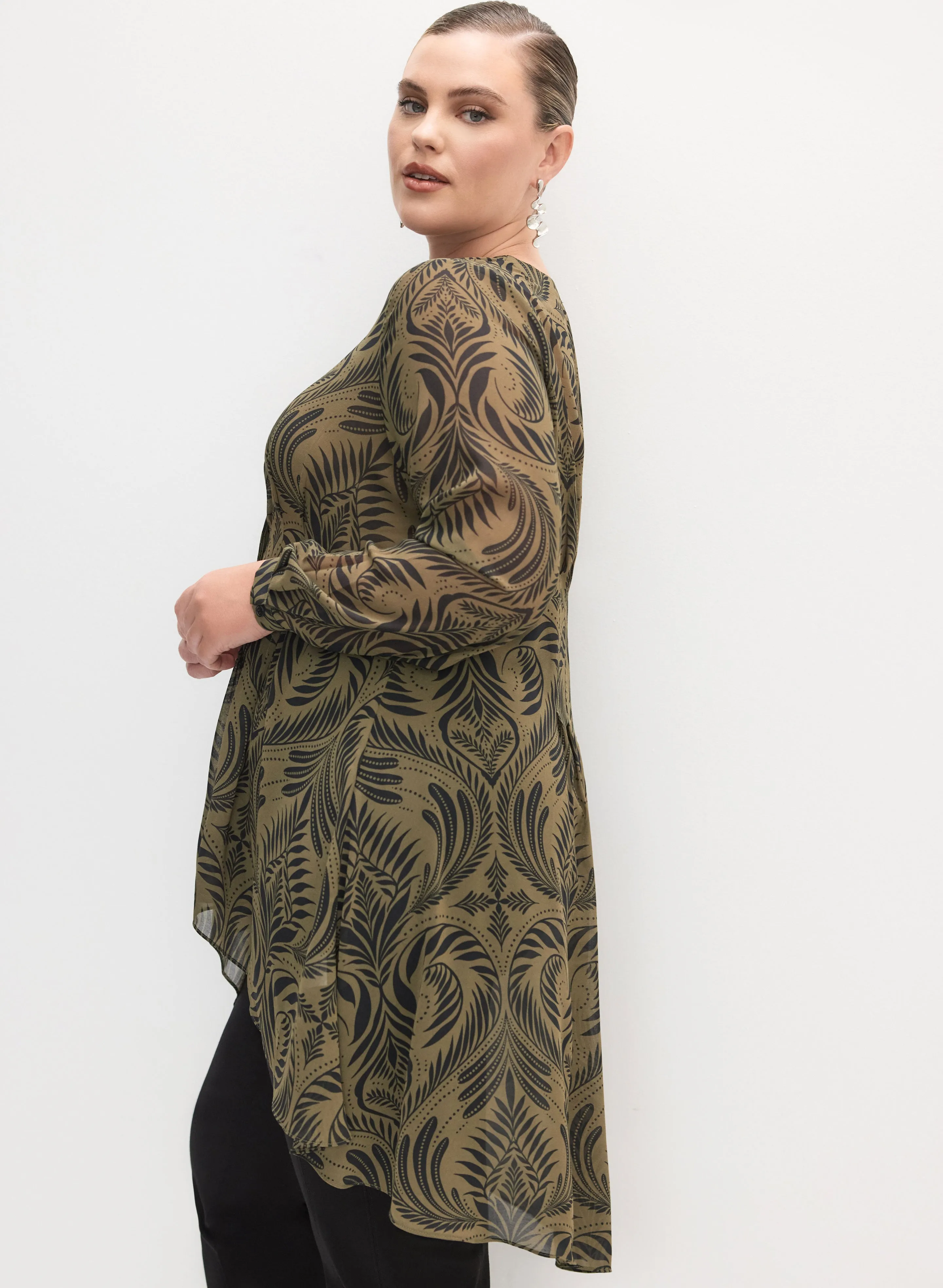 Melanie Lyne - Leaf Print Button-Up Blouse sold by Laura product image thumbnail 4