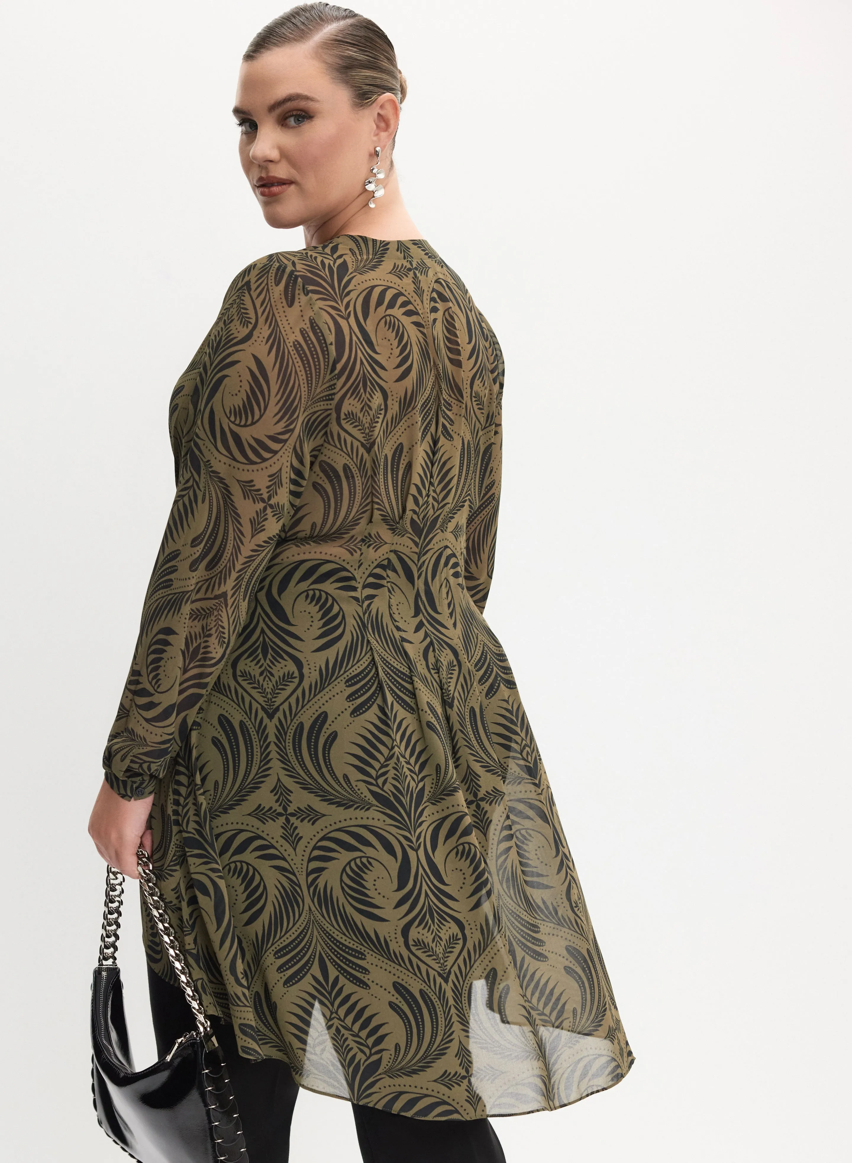 Melanie Lyne - Leaf Print Button-Up Blouse sold by Laura product image thumbnail 3