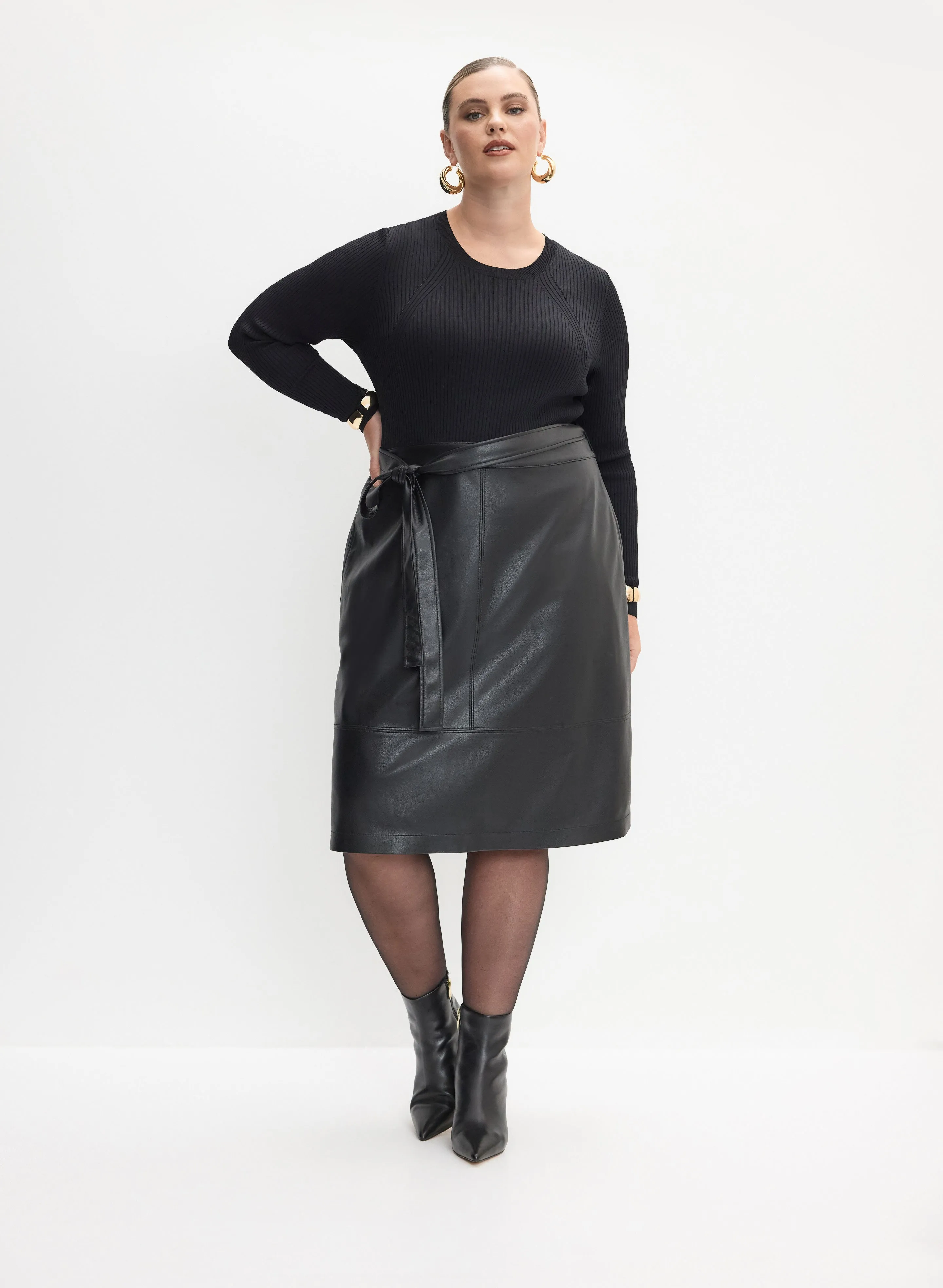 Melanie Lyne - Vegan Leather Illusion Dress sold by Laura