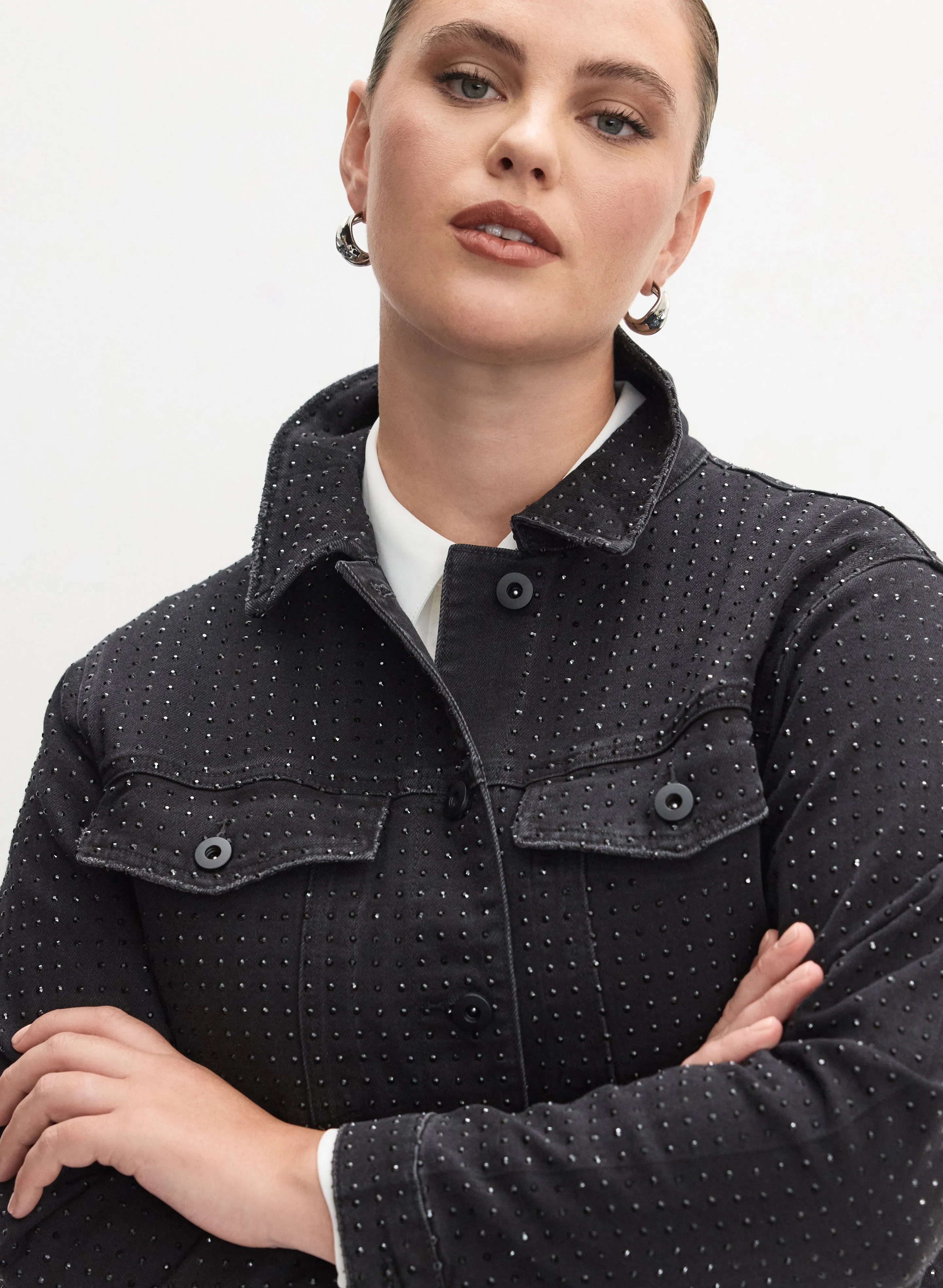 Melanie Lyne - Embellished Cropped Denim Jacket sold by Laura product image thumbnail 4