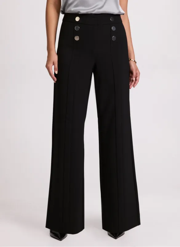 Olivia Wide-Leg Button Detail Pants - Regular sold by Laura
