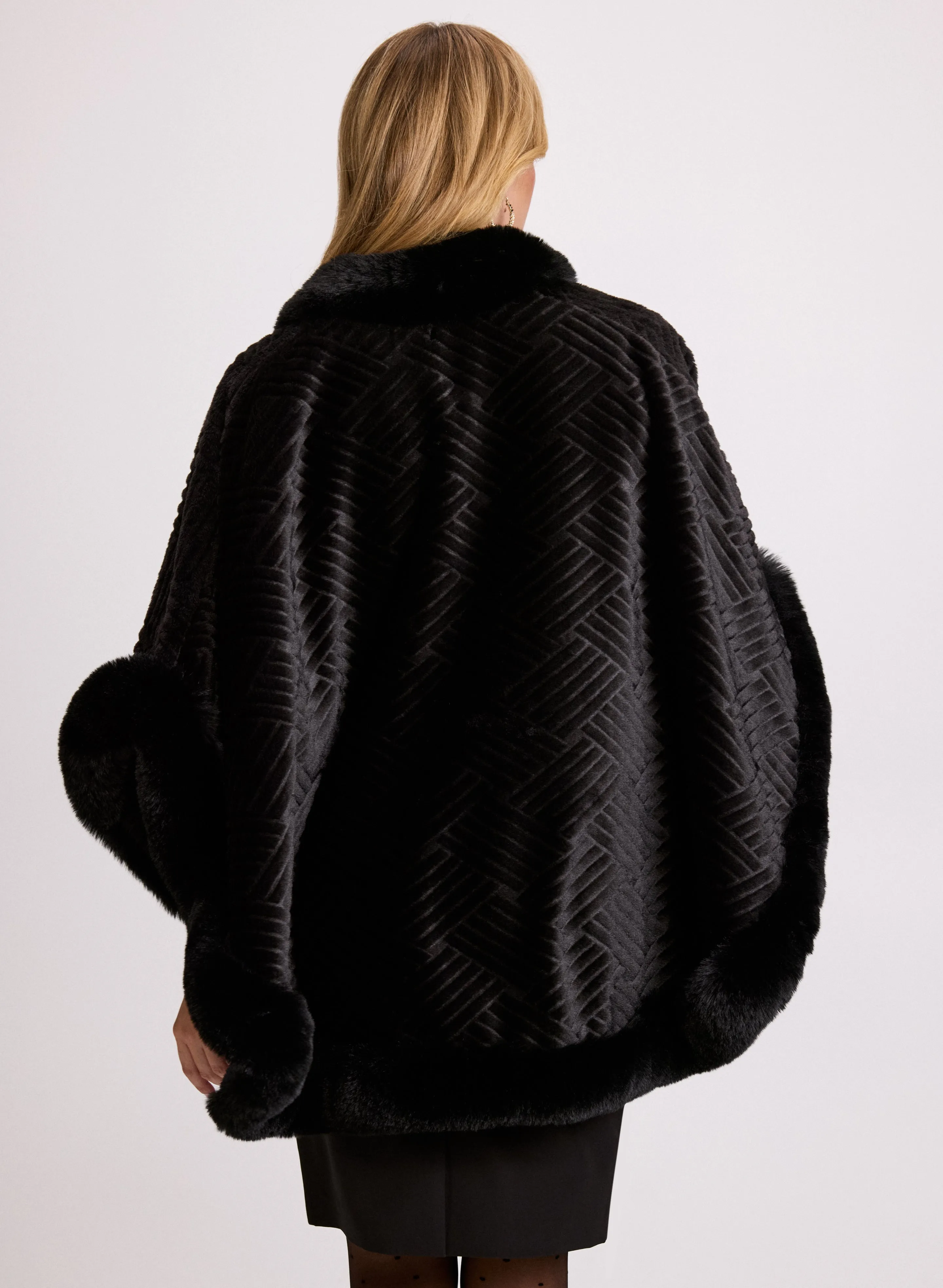 Faux Fur Textured Poncho sold by Laura product image thumbnail 4