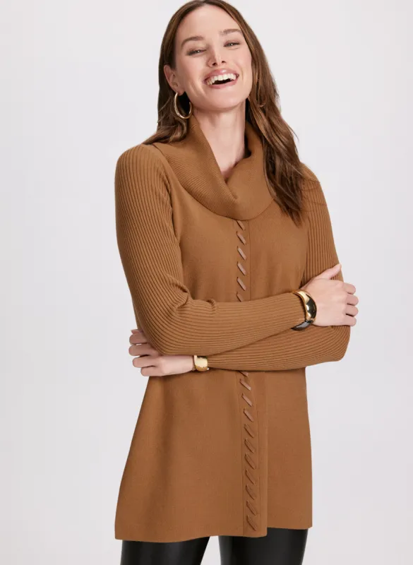 Stitch Detail Cowl Neck Sweater sold by Laura