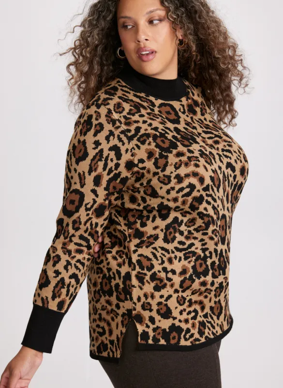 Animal Print Pull-Over Sweater sold by Laura