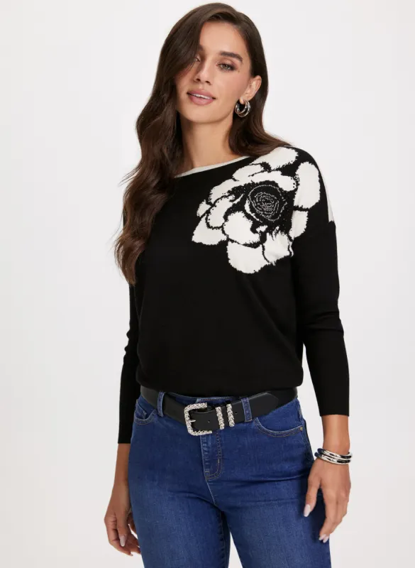 Floral Detail Dolman Sleeve Sweater sold by Laura