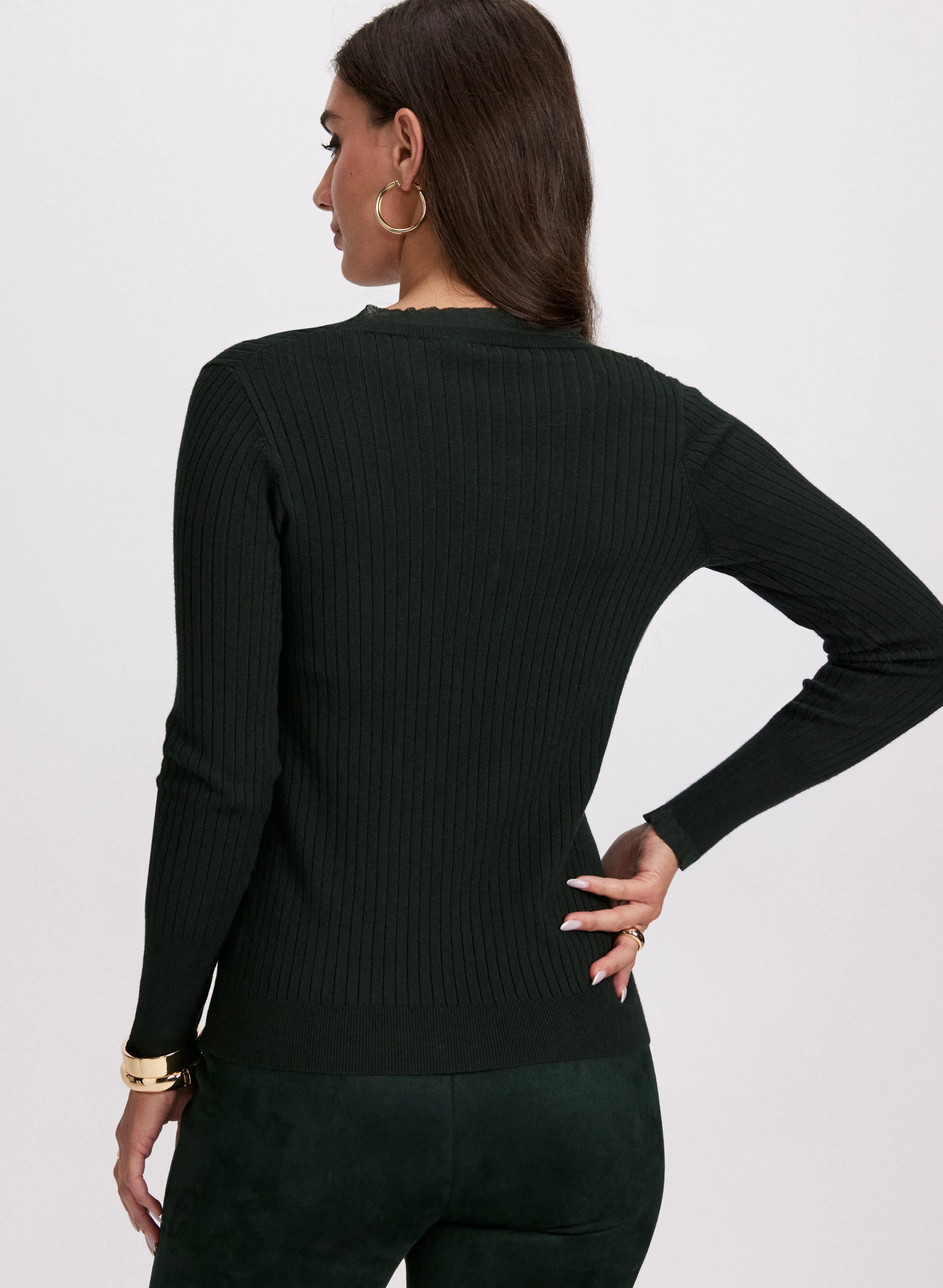 Ruffle Detail Pearl Button Sweater sold by Laura product image thumbnail 4