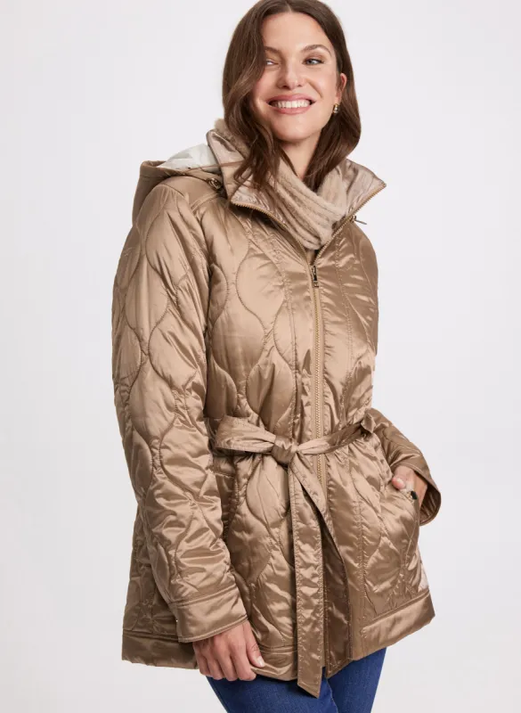 Belted Puffer Coat sold by Laura