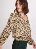 Abstract Print Smocked Waist Blouse sold by Laura