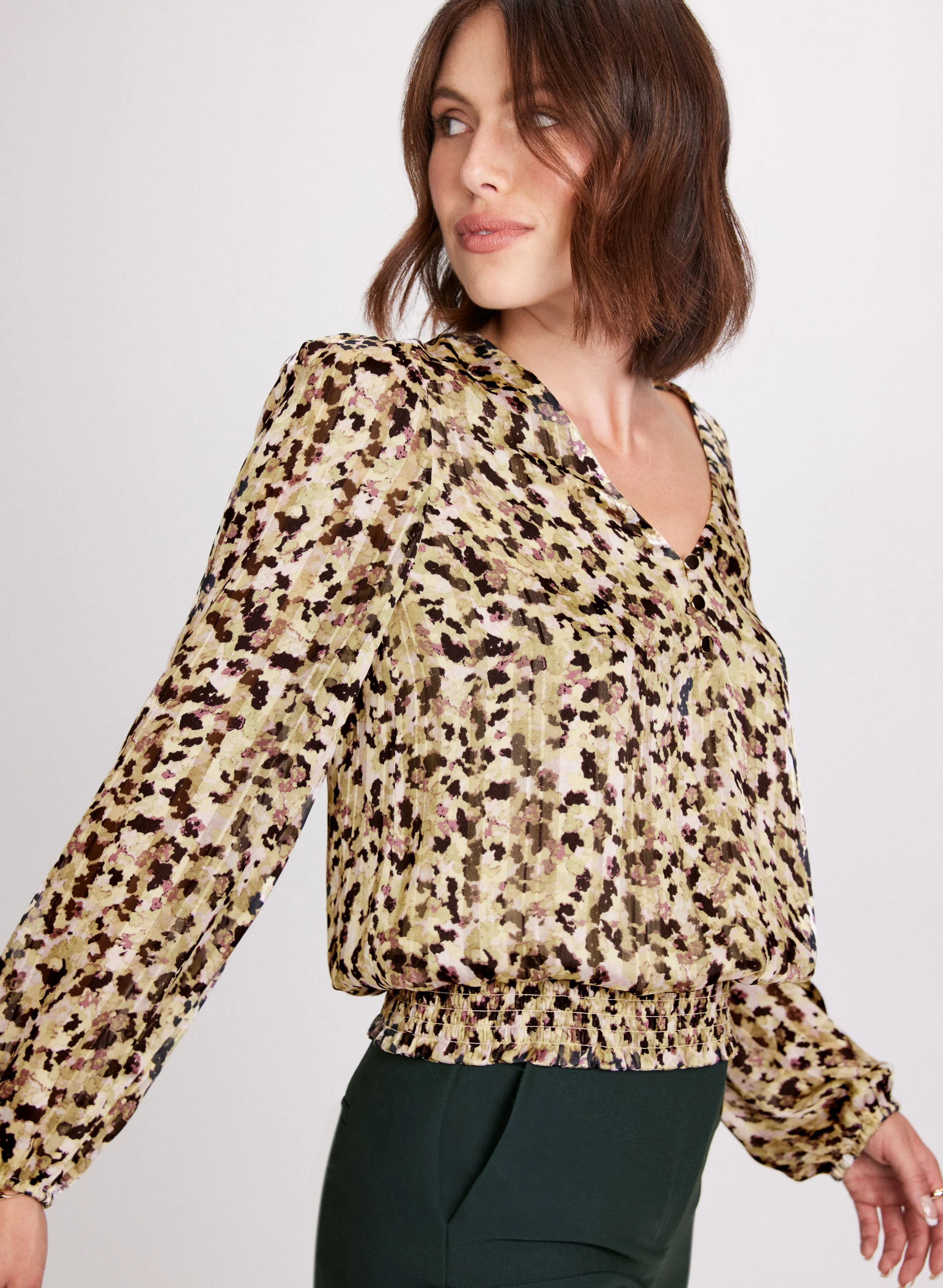 Abstract Print Smocked Waist Blouse sold by Laura product image thumbnail 2