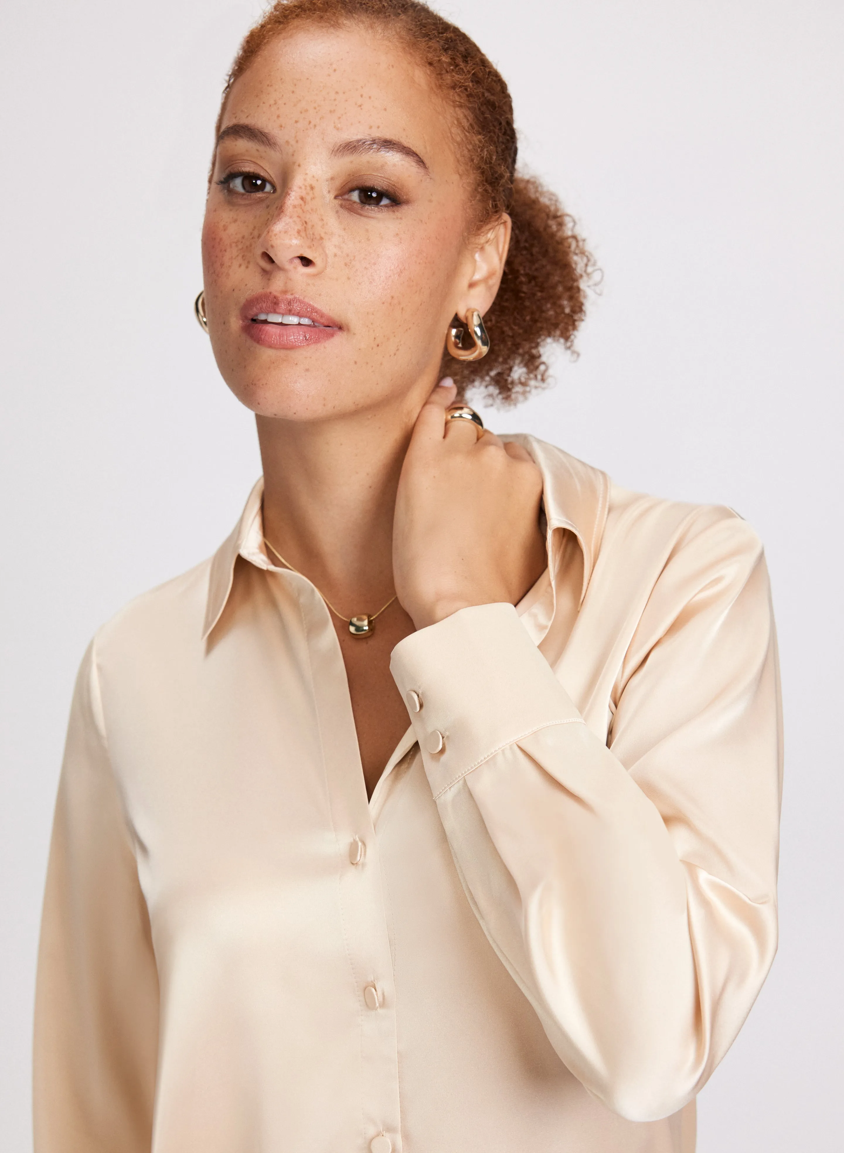 High-Low Satin Blouse sold by Laura product image thumbnail 5