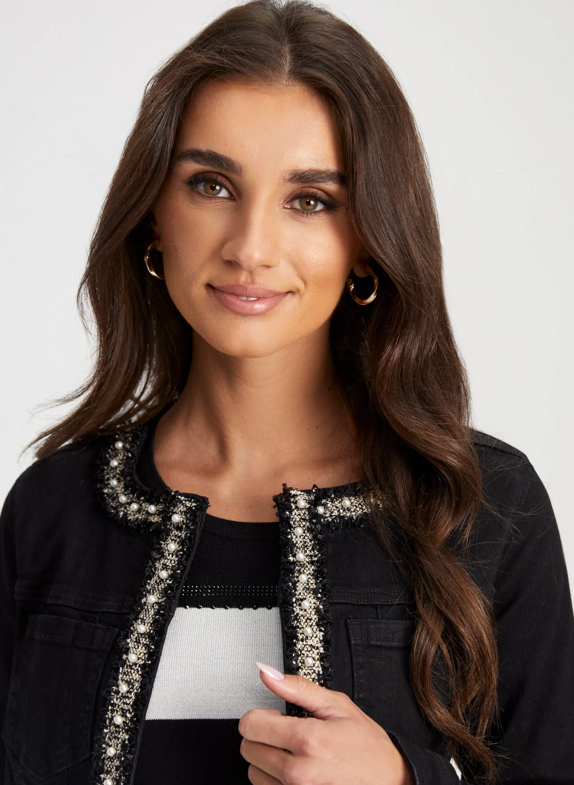 Embellished Trim Denim Jacket sold by Laura product image thumbnail 4