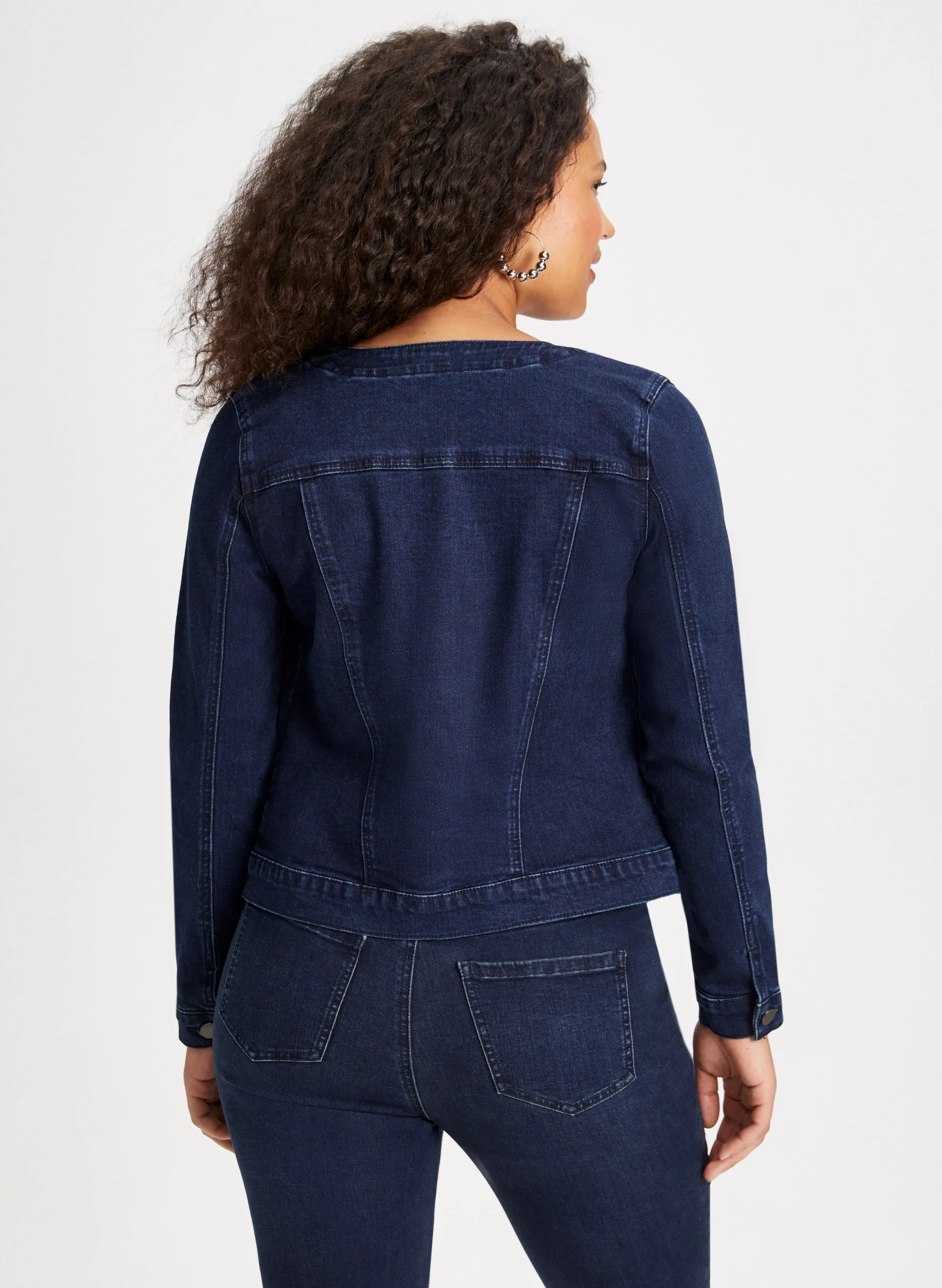 Rhinestone Cluster Trim Denim Jacket sold by Laura product image thumbnail 2