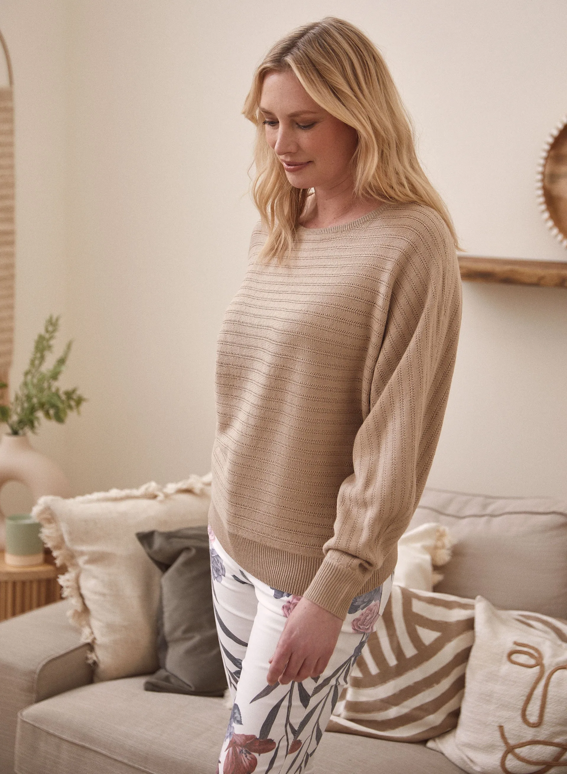 Long Sleeve Stripe Detail Sweater sold by Laura