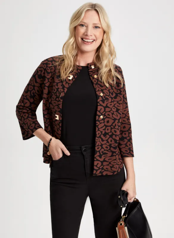 Animal Print Knit Cardigan sold by Laura