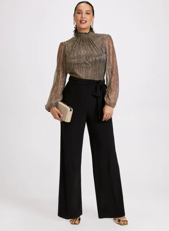 Metallic Illusion Jumpsuit sold by Laura