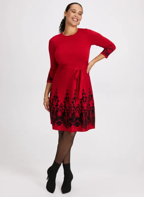 Paisley Placement Print Knit Dress sold by Laura