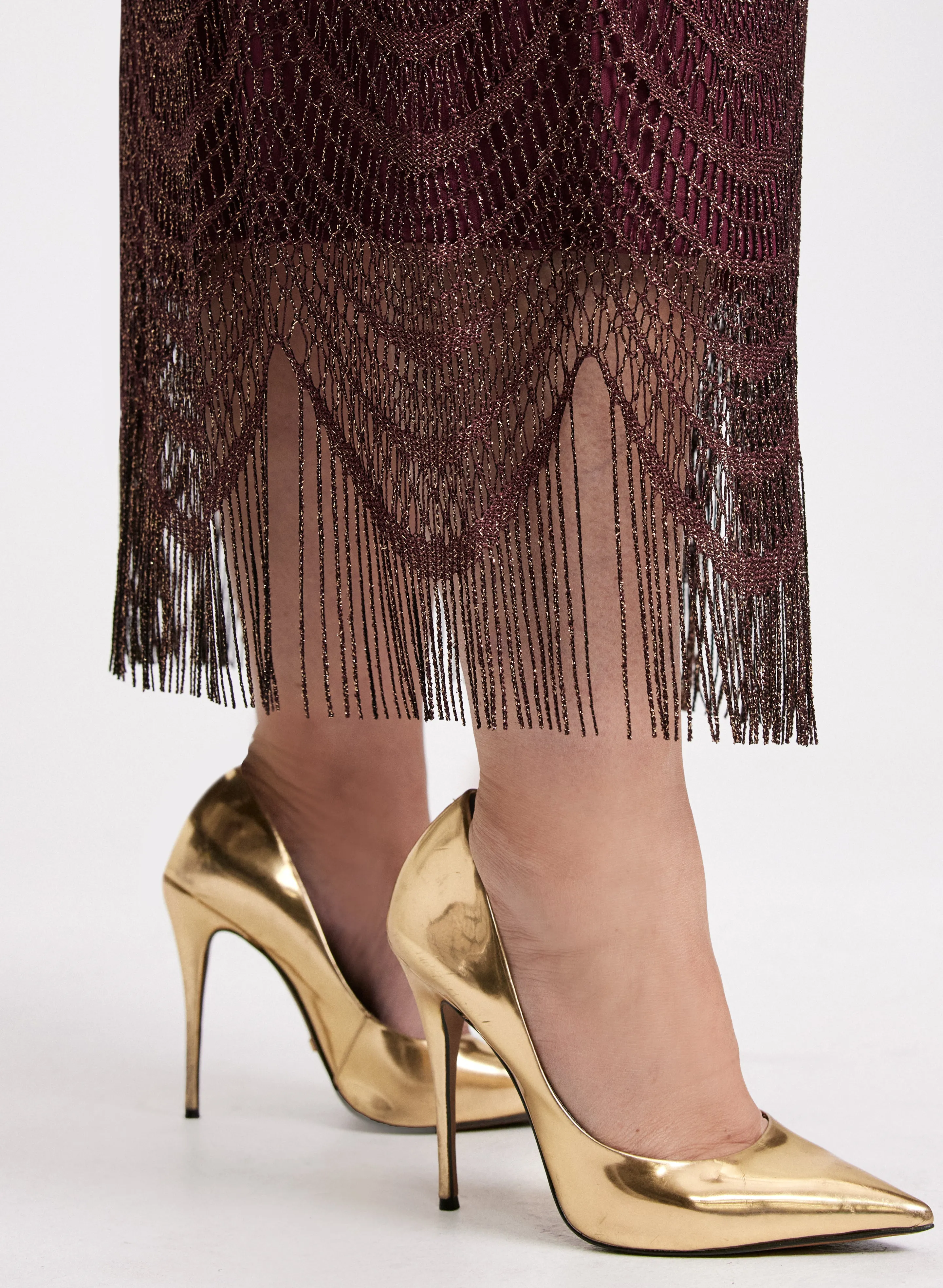 Metallic Draped Crochet Dress sold by Laura product image thumbnail 5
