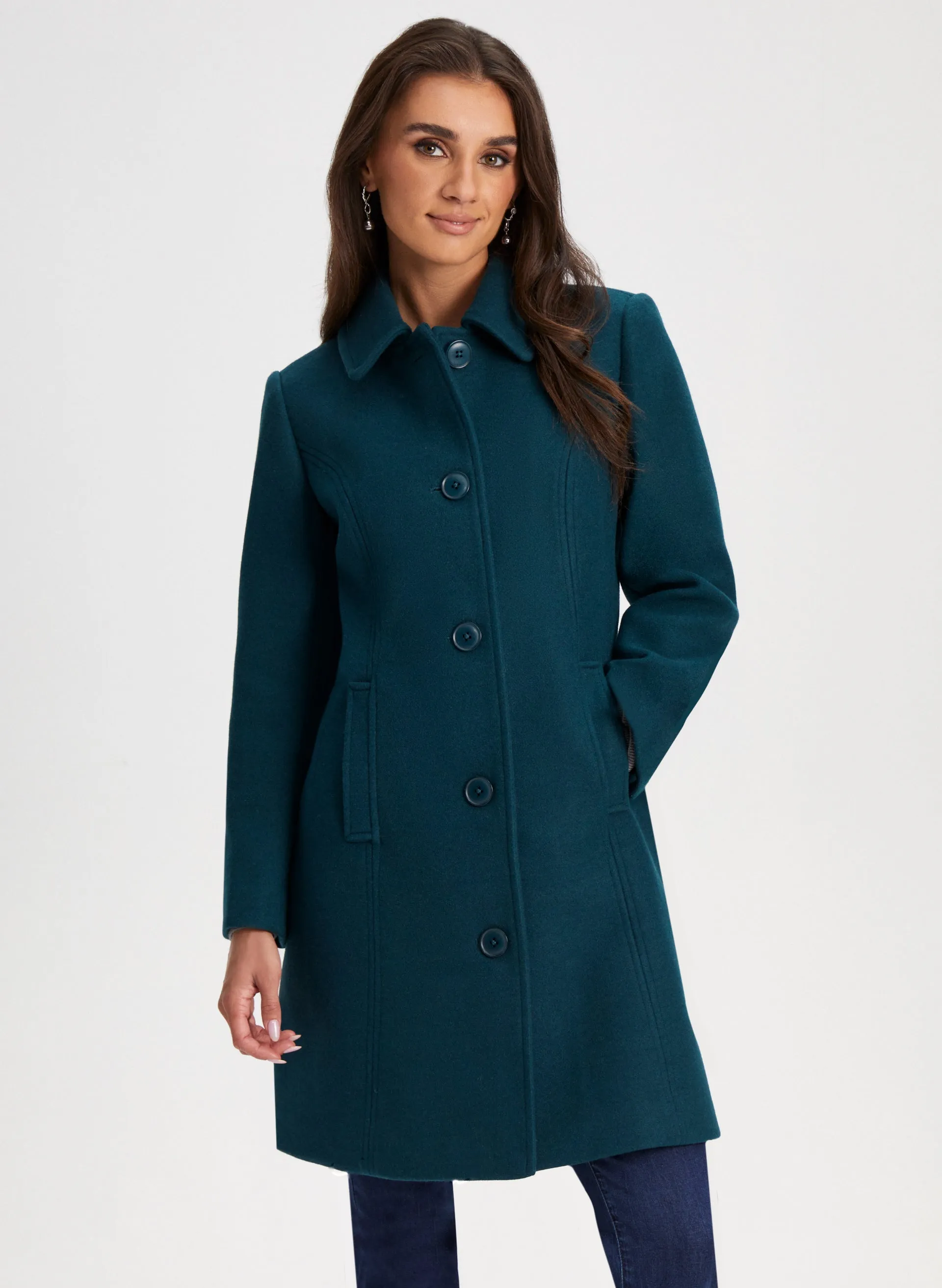 Club Collar Wool Blend Coat sold by Laura
