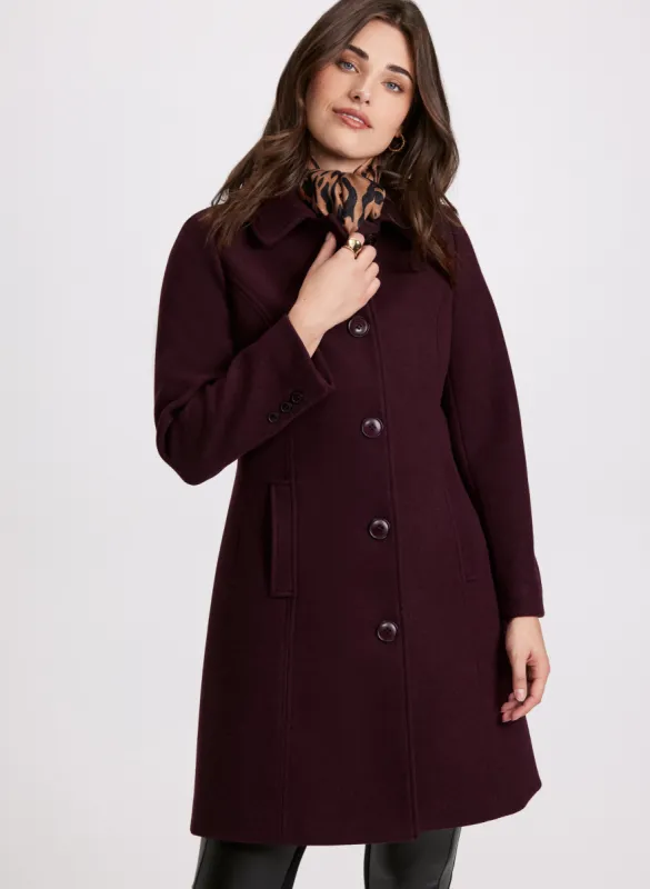 Stretch Wool-Blend Coat sold by Laura