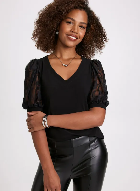Lace Sleeve Top sold by Laura