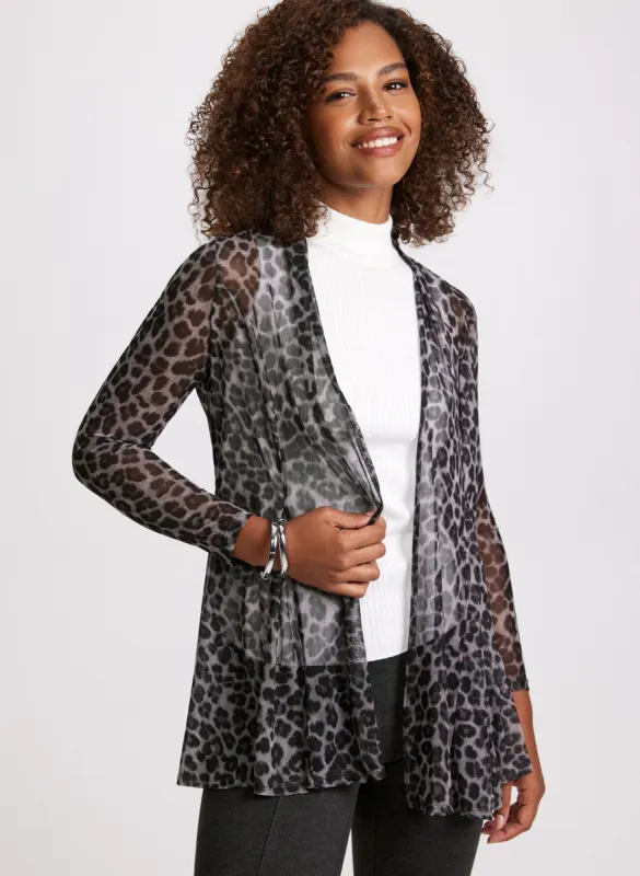 Cheetah Print Mesh Layering Top sold by Laura