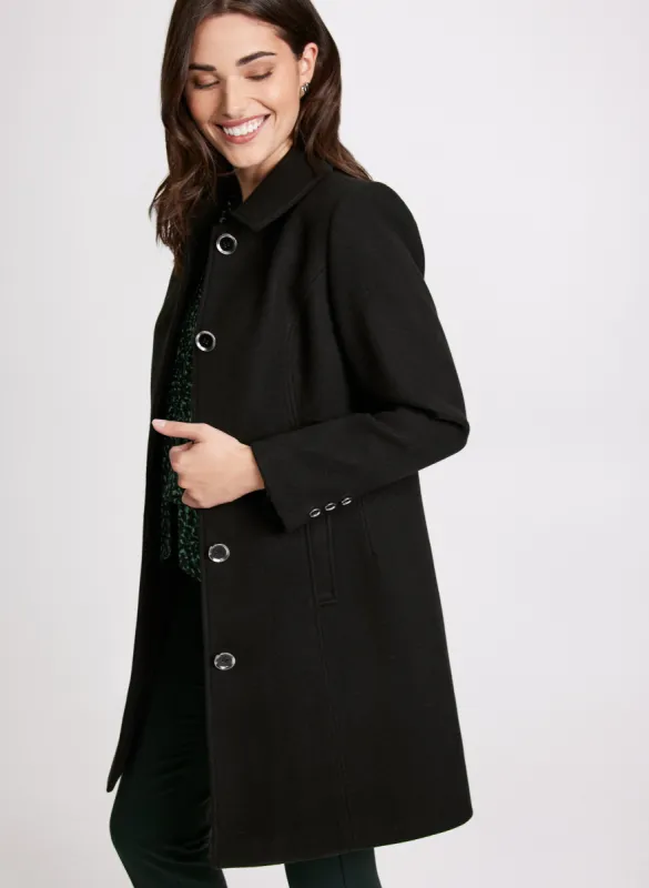 Stretch Wool-Blend Coat sold by Laura