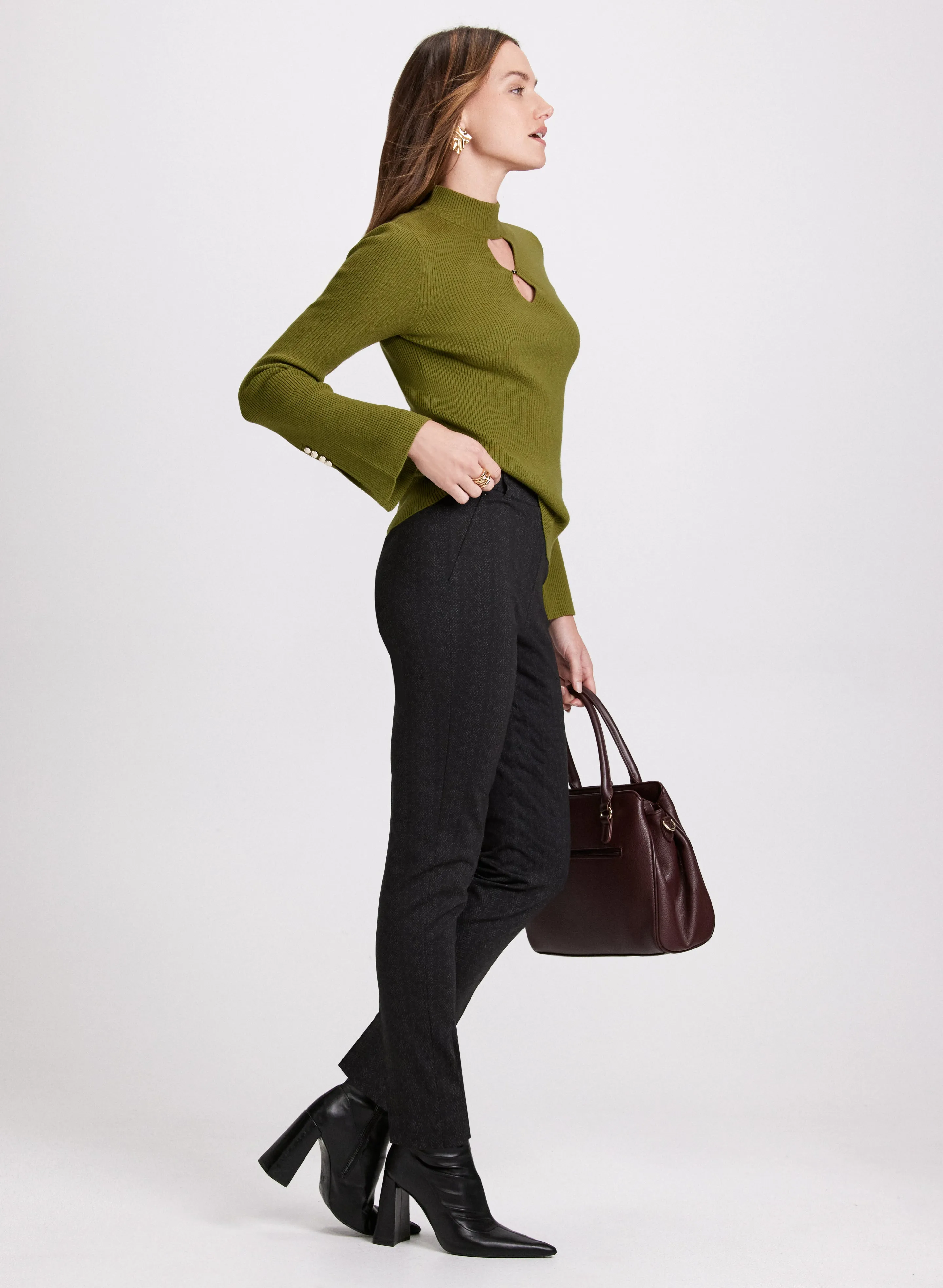 Sofia Herringbone Slim-Leg Pants sold by Laura product image thumbnail 2