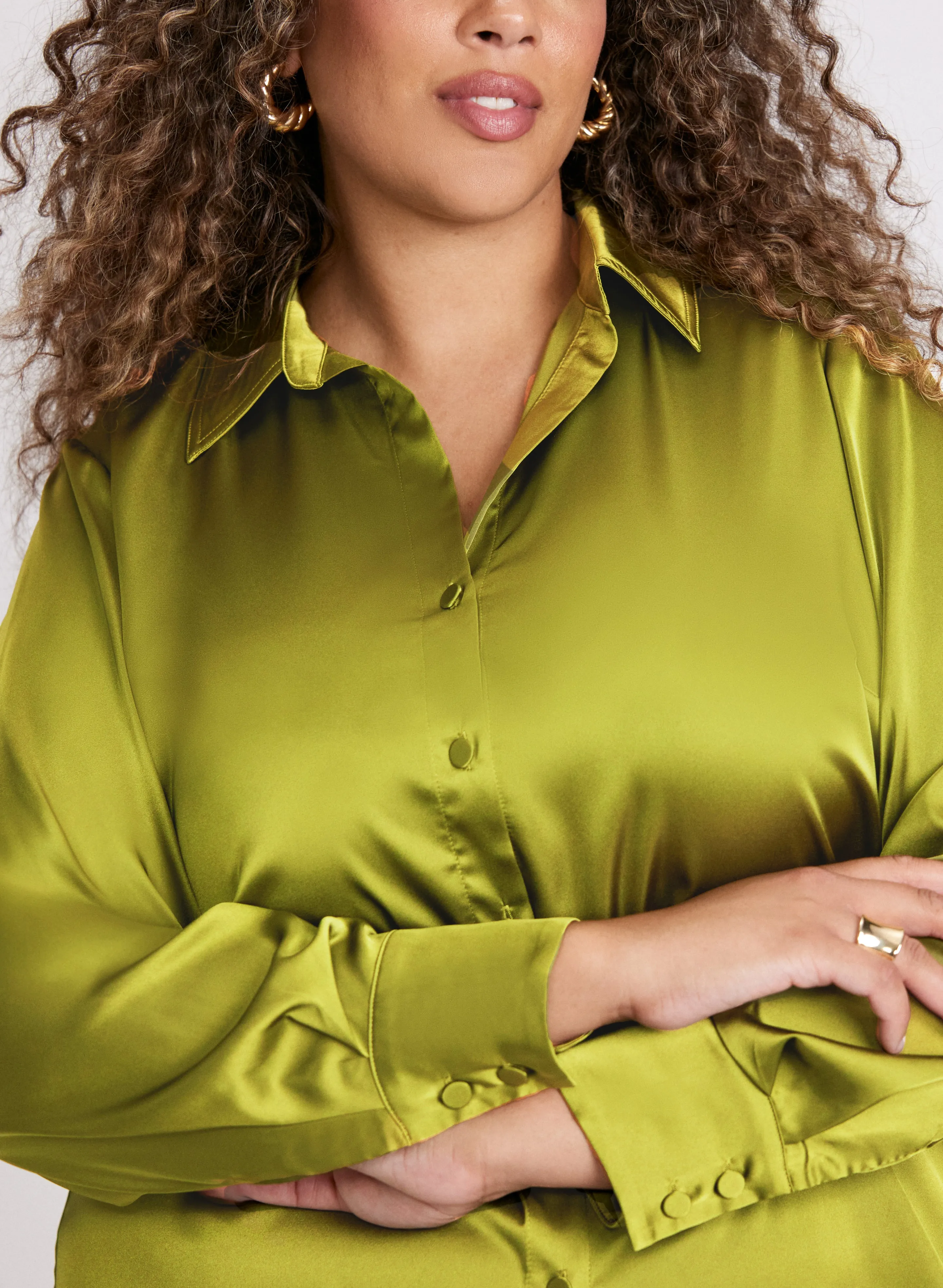 Satin Button Down Blouse sold by Laura product image thumbnail 5