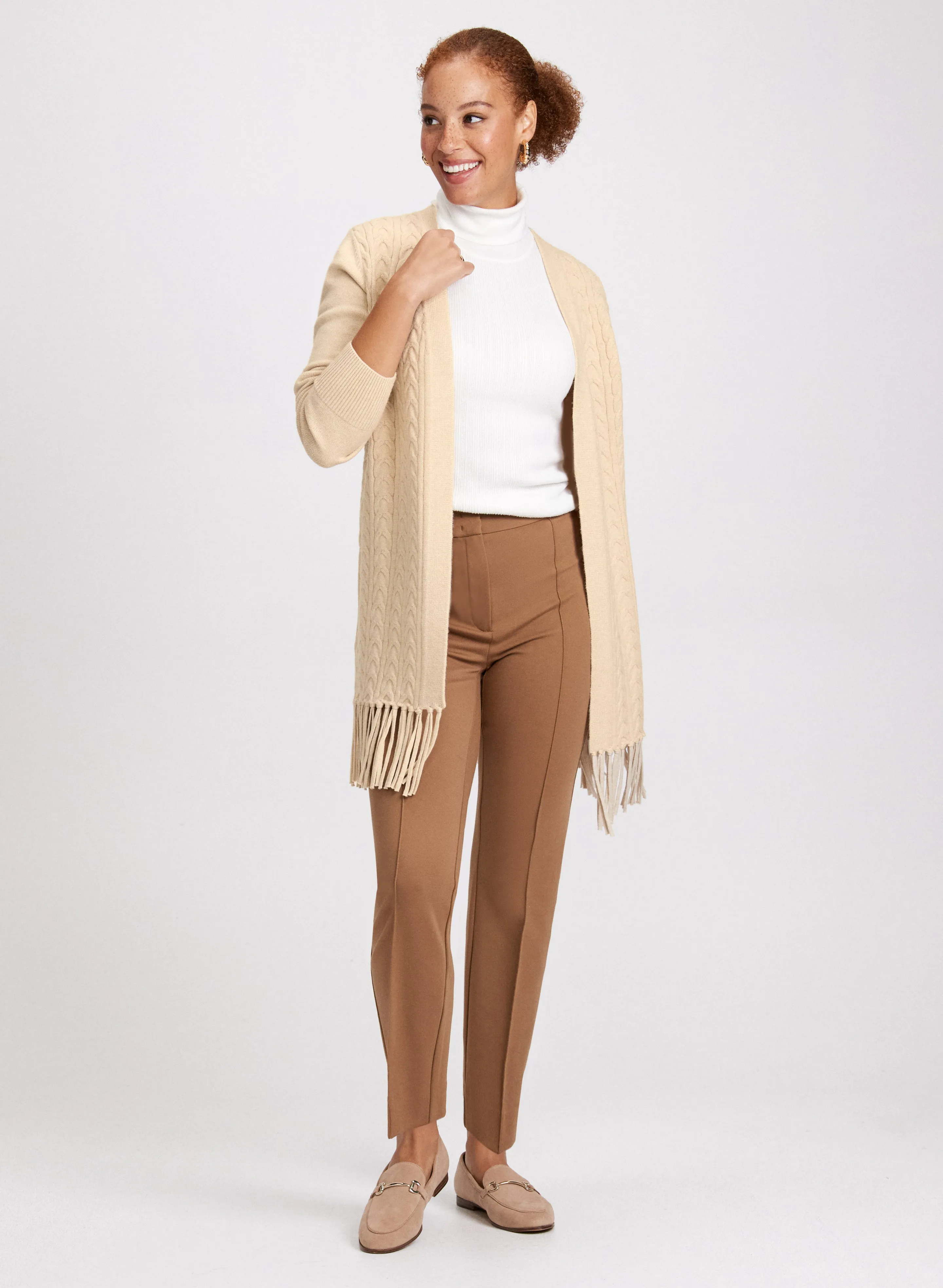 Cable Knit Fringe Detail Cardigan sold by Laura product image thumbnail 4