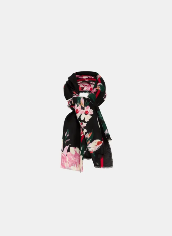 Painted Floral Print Scarf sold by Laura