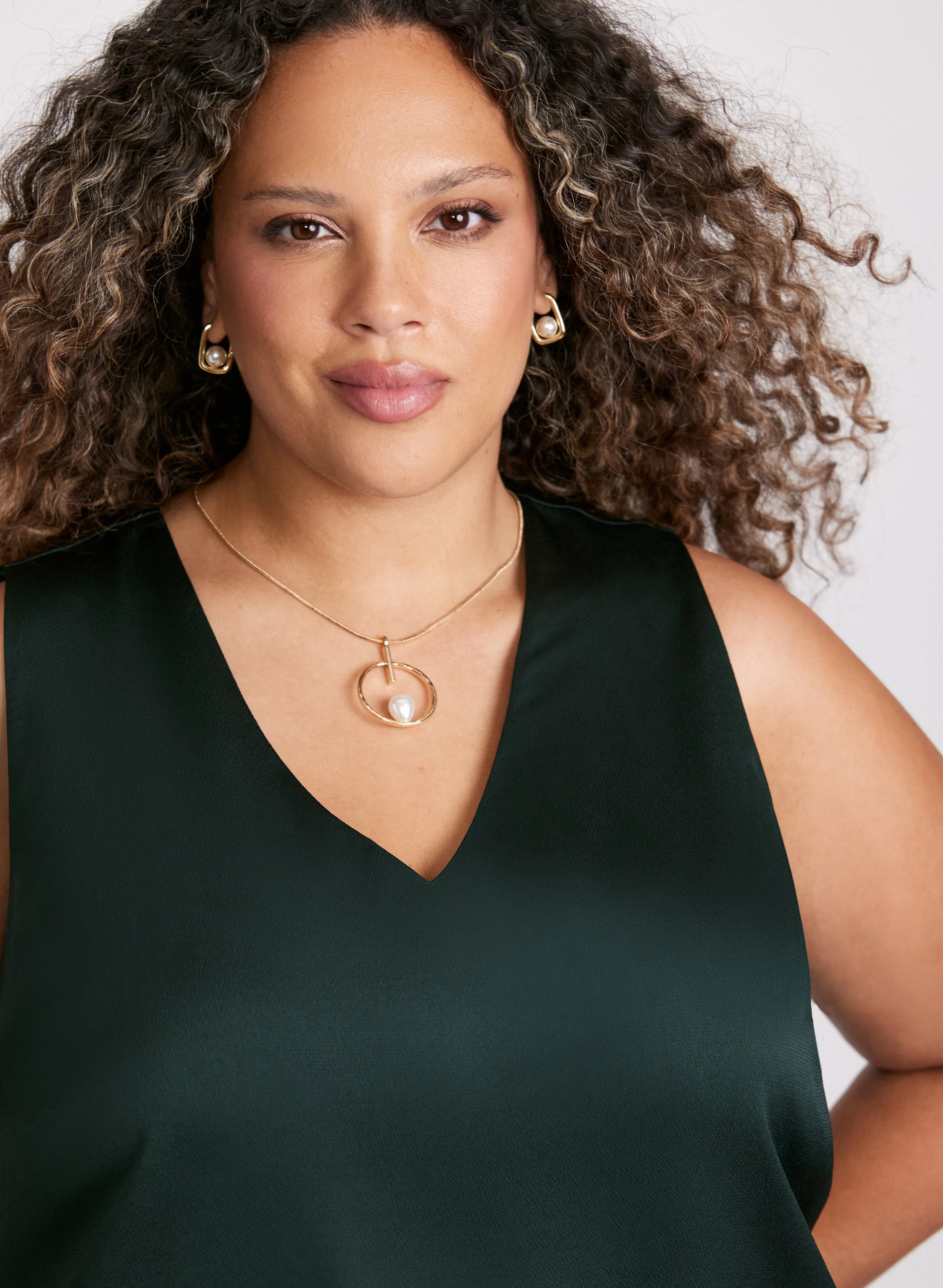 Satin V-Neck Sleeveless Blouse sold by Laura product image thumbnail 5