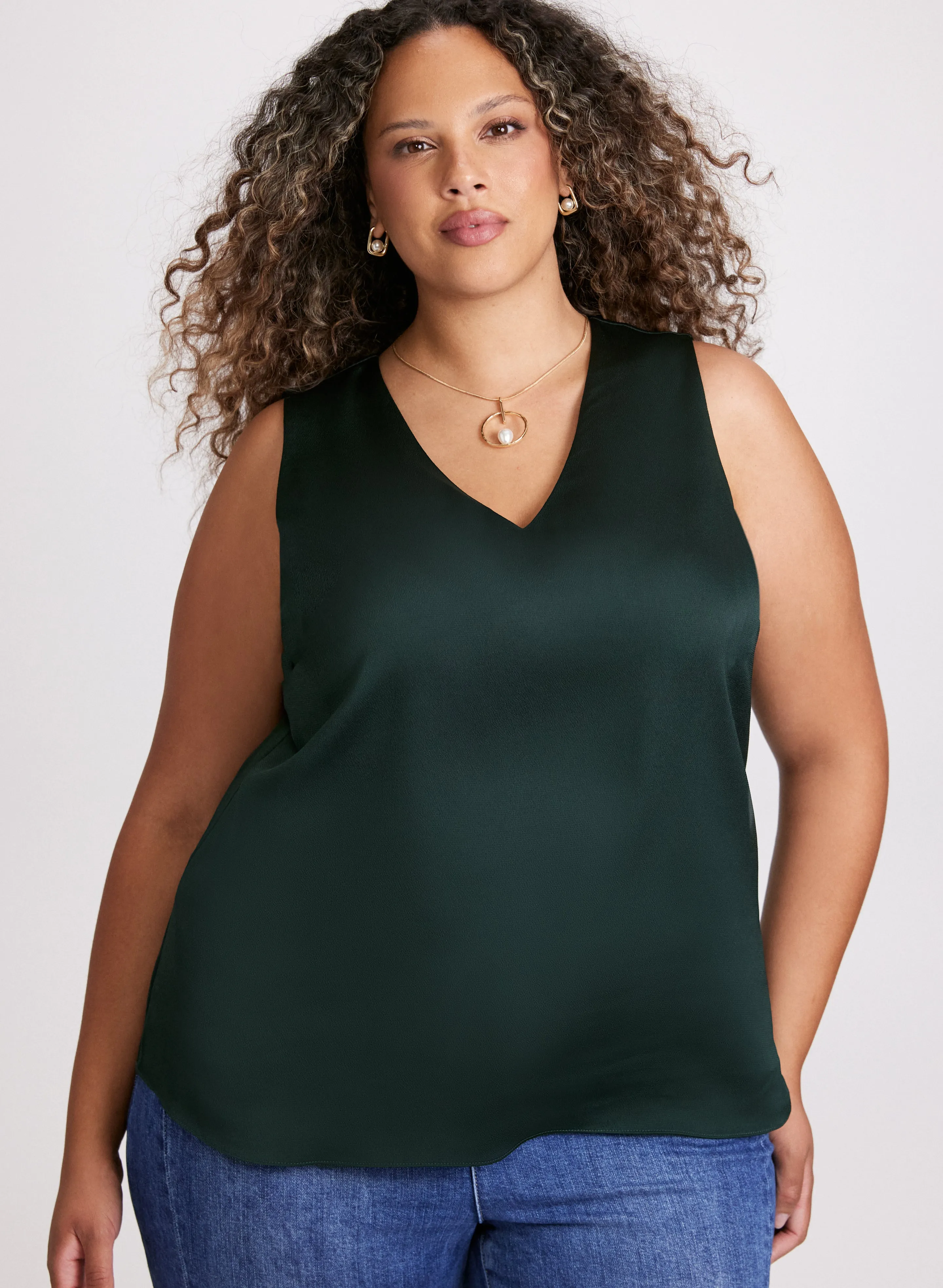 Satin V-Neck Sleeveless Blouse sold by Laura product image thumbnail 2