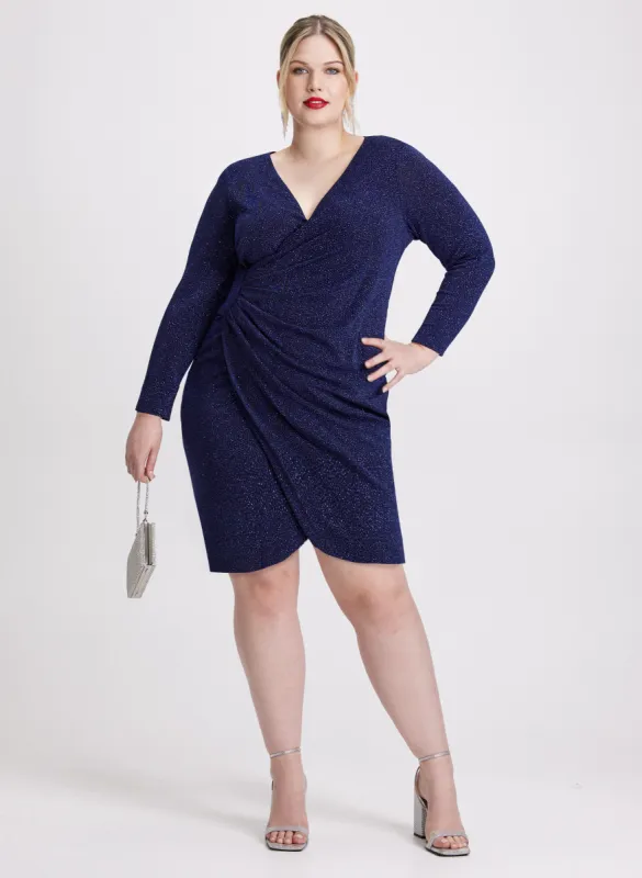 Wrap Style Glitter Knit Dress sold by Laura