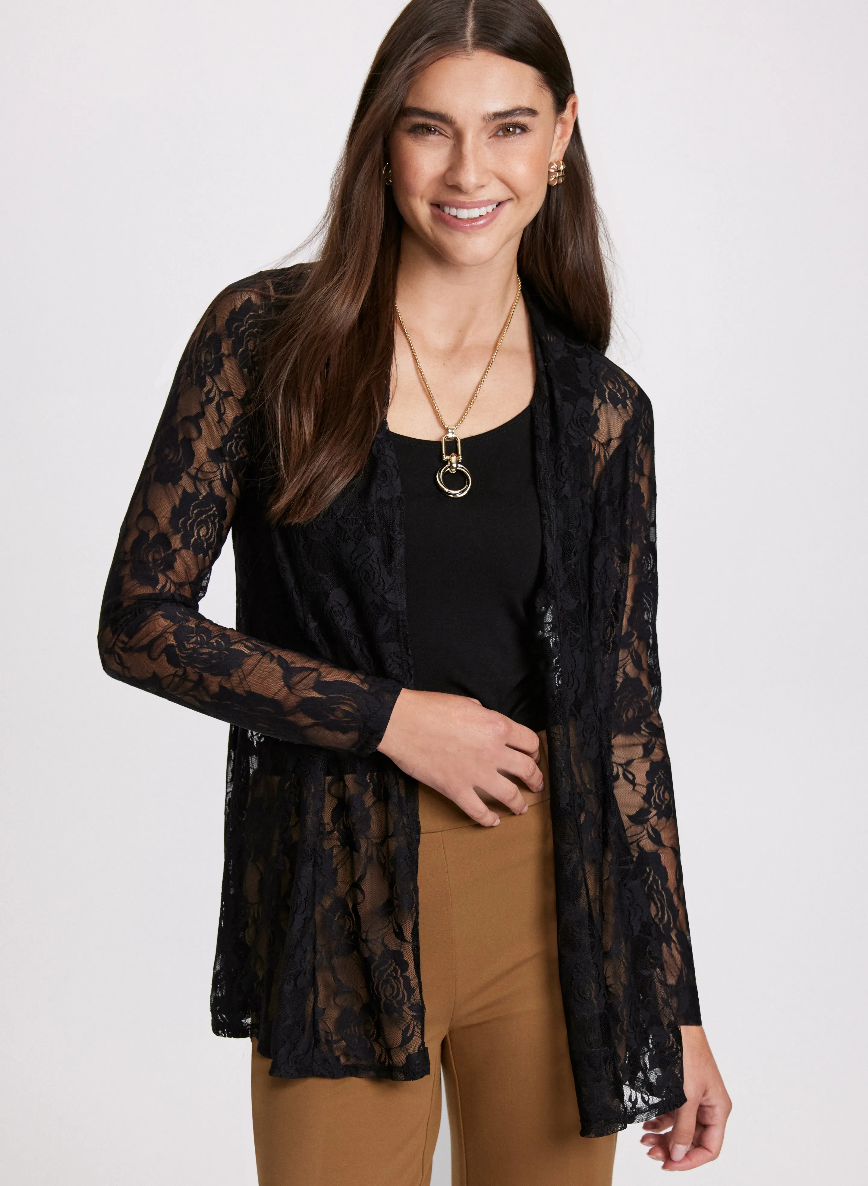 Sheer Lace Cover-Up Top sold by Laura