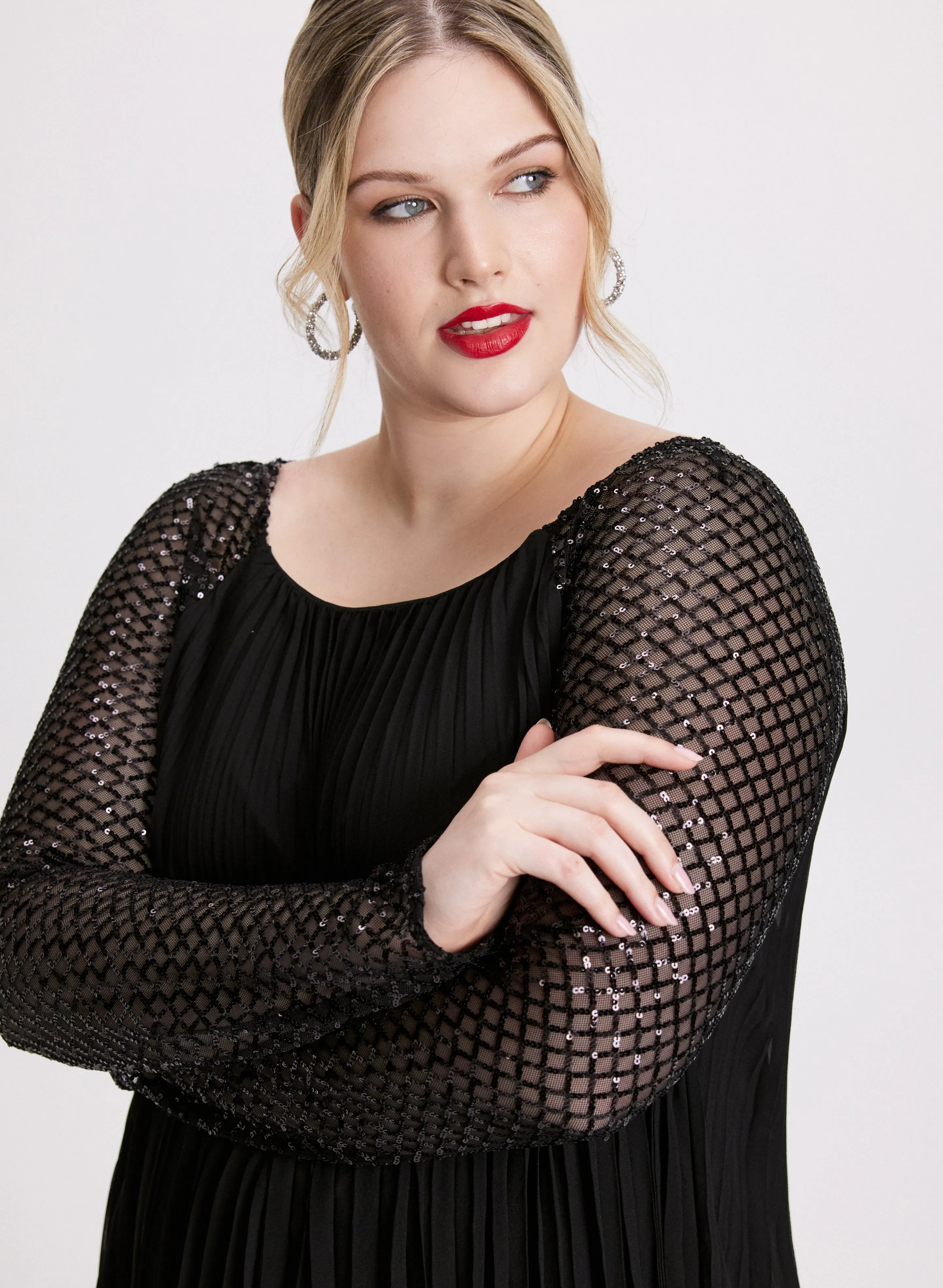 Sequin Embellished Pleated Dress sold by Laura product image thumbnail 5