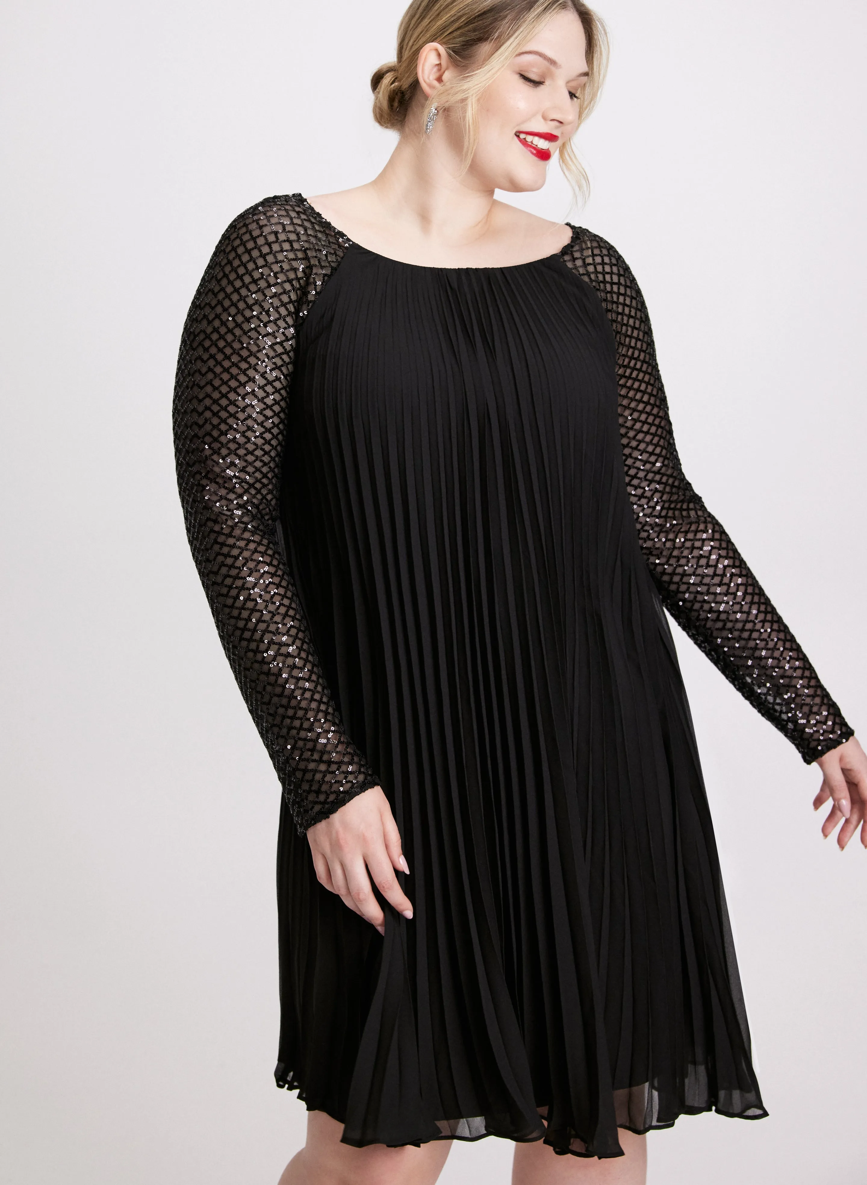 Sequin Embellished Pleated Dress sold by Laura product image thumbnail 4