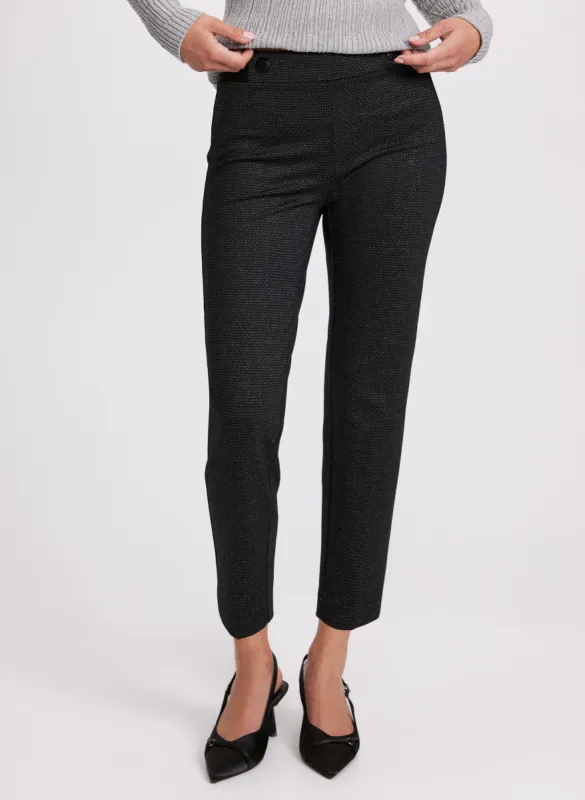 Sofia Tweed Print Slim-Leg Pants - Short sold by Laura