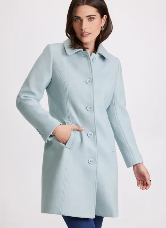 Stretch Wool-Blend Coat sold by Laura