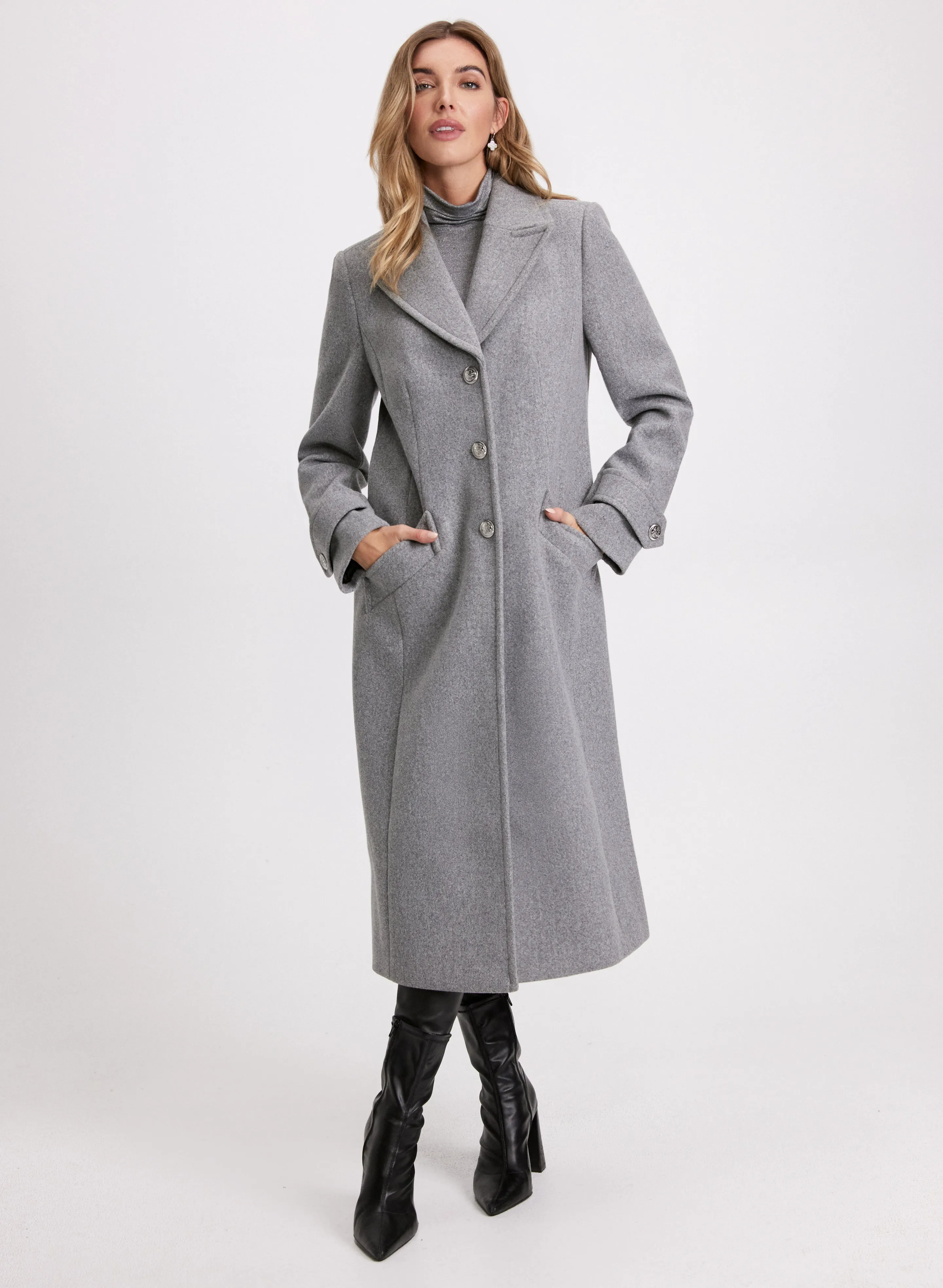 Embossed Button Wool-Blend Coat sold by Laura product image thumbnail 2
