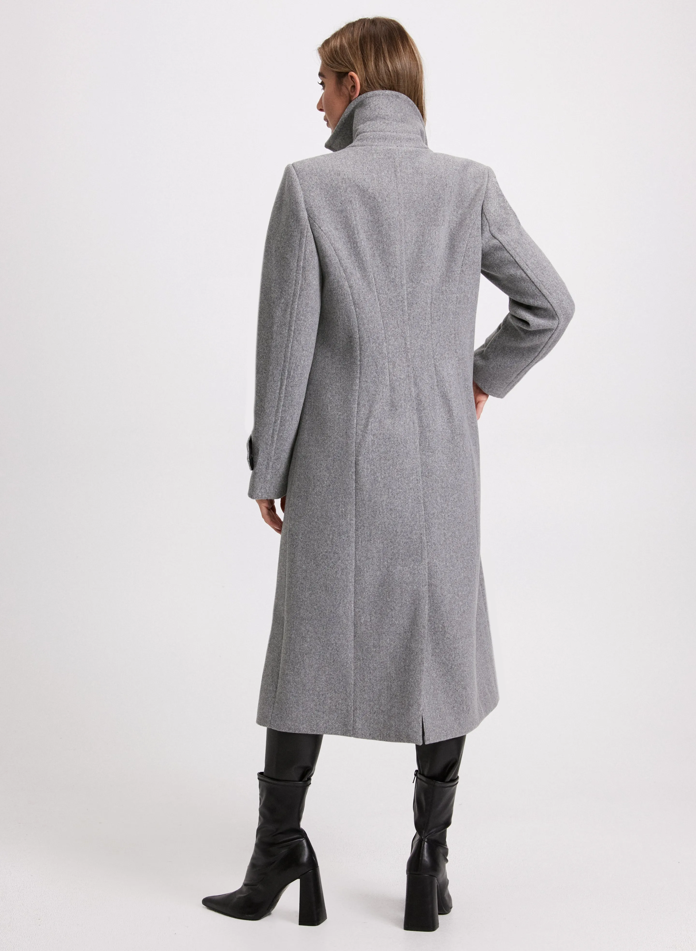 Embossed Button Wool-Blend Coat sold by Laura product image thumbnail 3