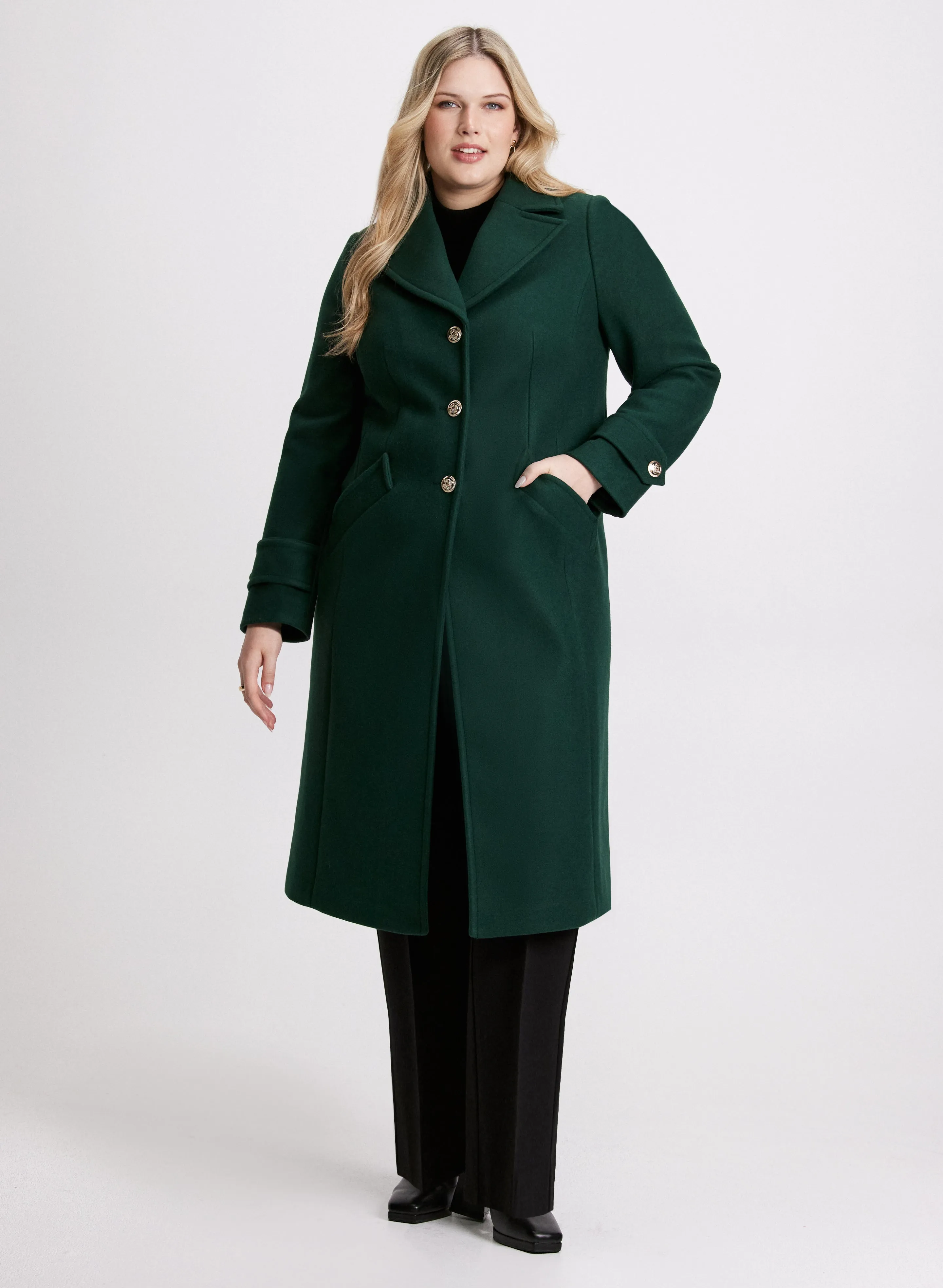 Notched Collar Wool-Blend Coat sold by Laura product image thumbnail 3
