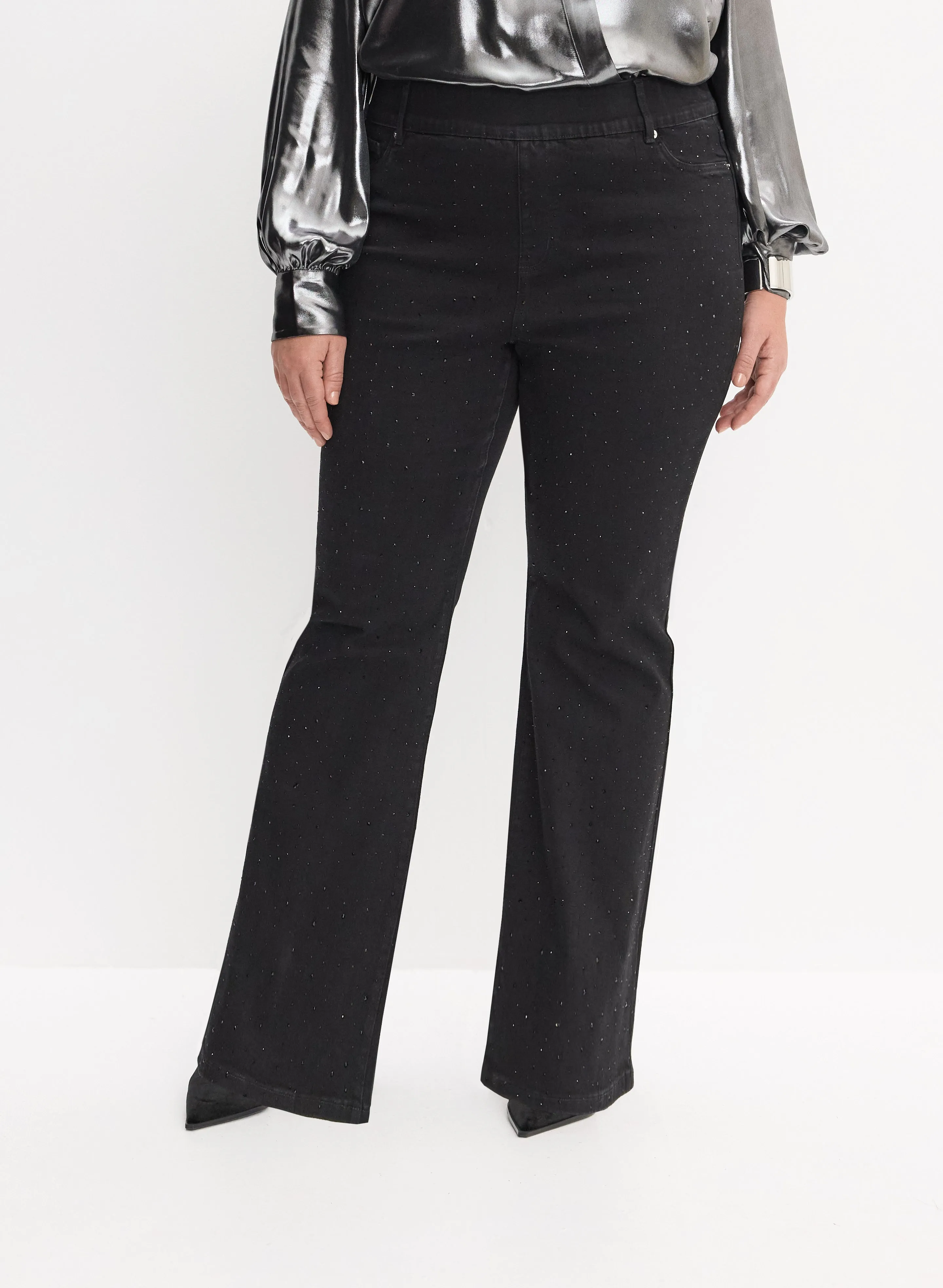 Melanie Lyne - Studded Flare-Leg Jeans sold by Laura