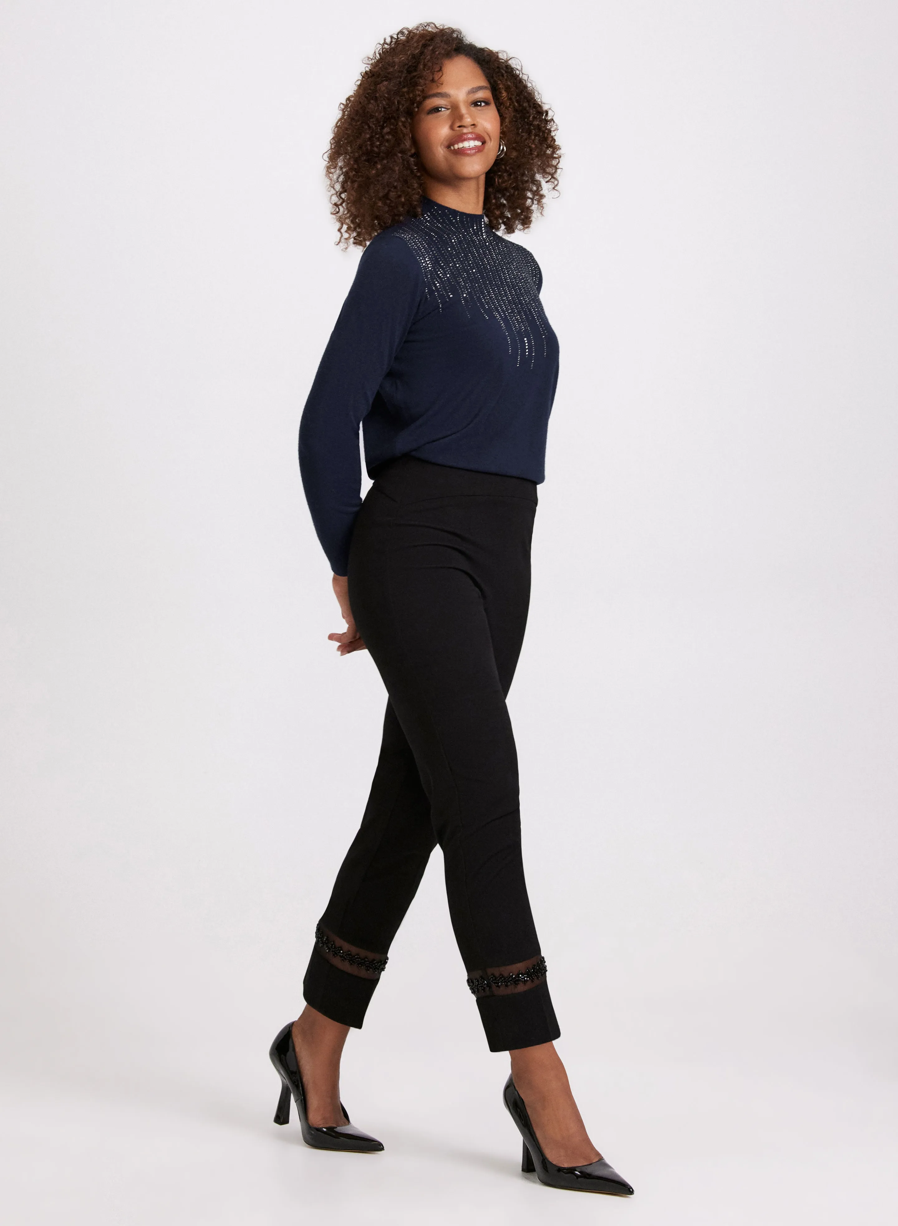 Rhinestone Mock Neck Sweater sold by Laura product image thumbnail 3