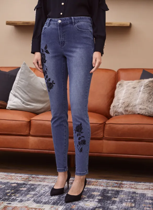 Flower Appliqué Jeans sold by Laura